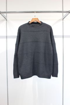 BIG SILHOUETTE WAFFLE P/O KNIT/GRAY