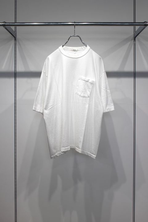 SEA ISLAND TOMPKINS LOOP JERSEY HYPER BIG BINDER NECK TUBE POCKET TEE | WHITE | カットソー