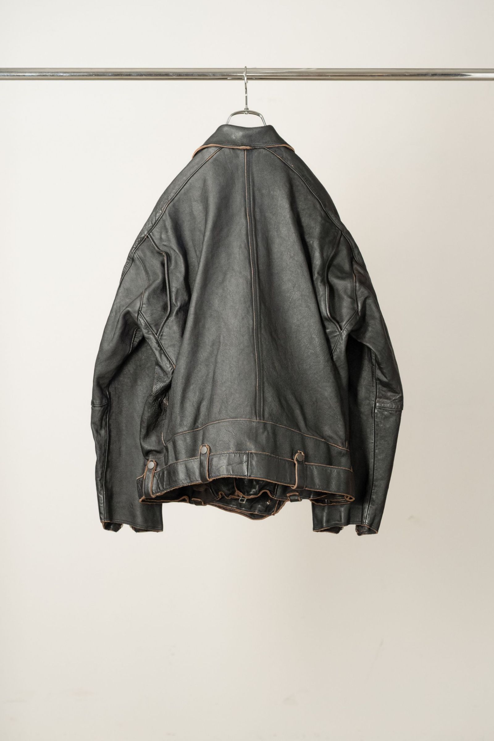 AGING H.L BELTED JACKET | BLACK | レザージャケット