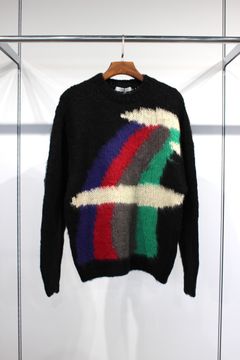 MOHAIR RAINBOW KNIT/BLACK