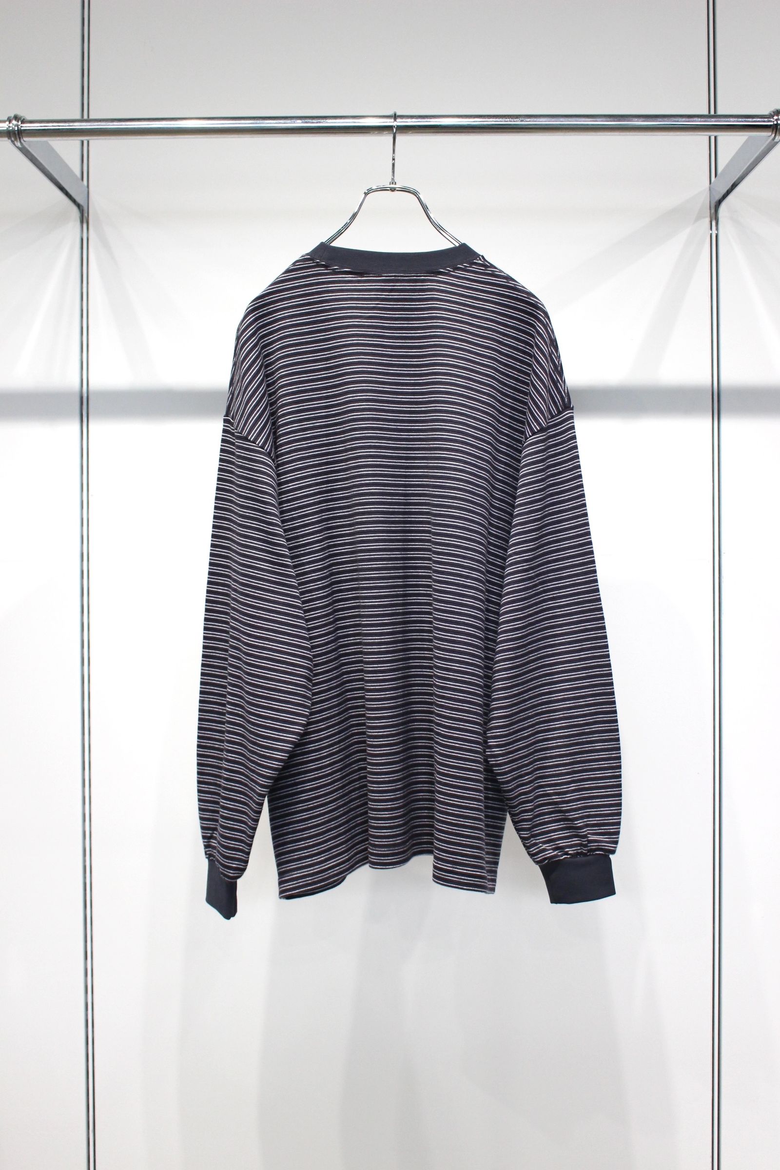 BORDER WIDE L/S T-SHIRT | CHARCOAL | カットソー