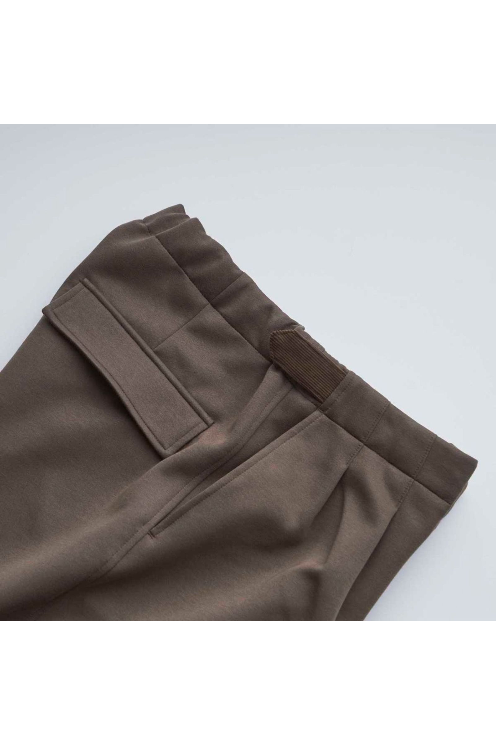 STRAIGHT SILHOUETTE TAB PANTS -solid-/BLACK