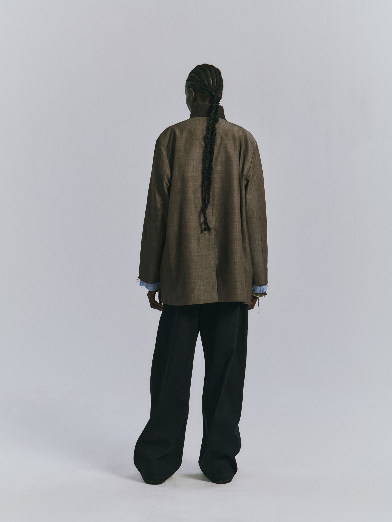 LAYERED TAILORED JACKET | HAKEME WIDE SLACKS | BROWN | セットアップ