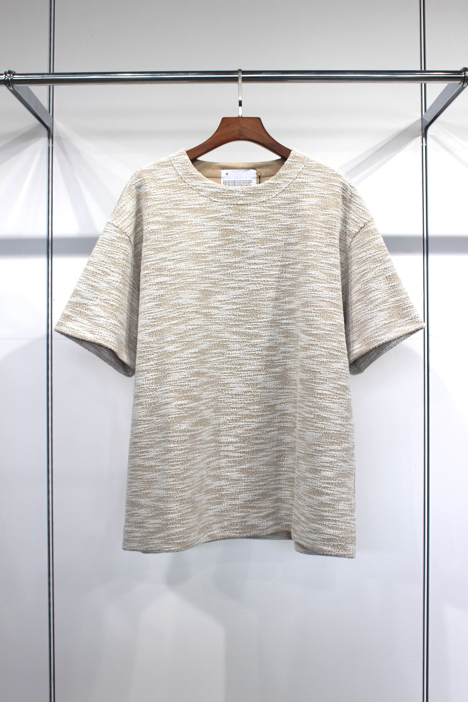 Tweed Jarsey Oversize T-Shirt | BEIGE | カットソー