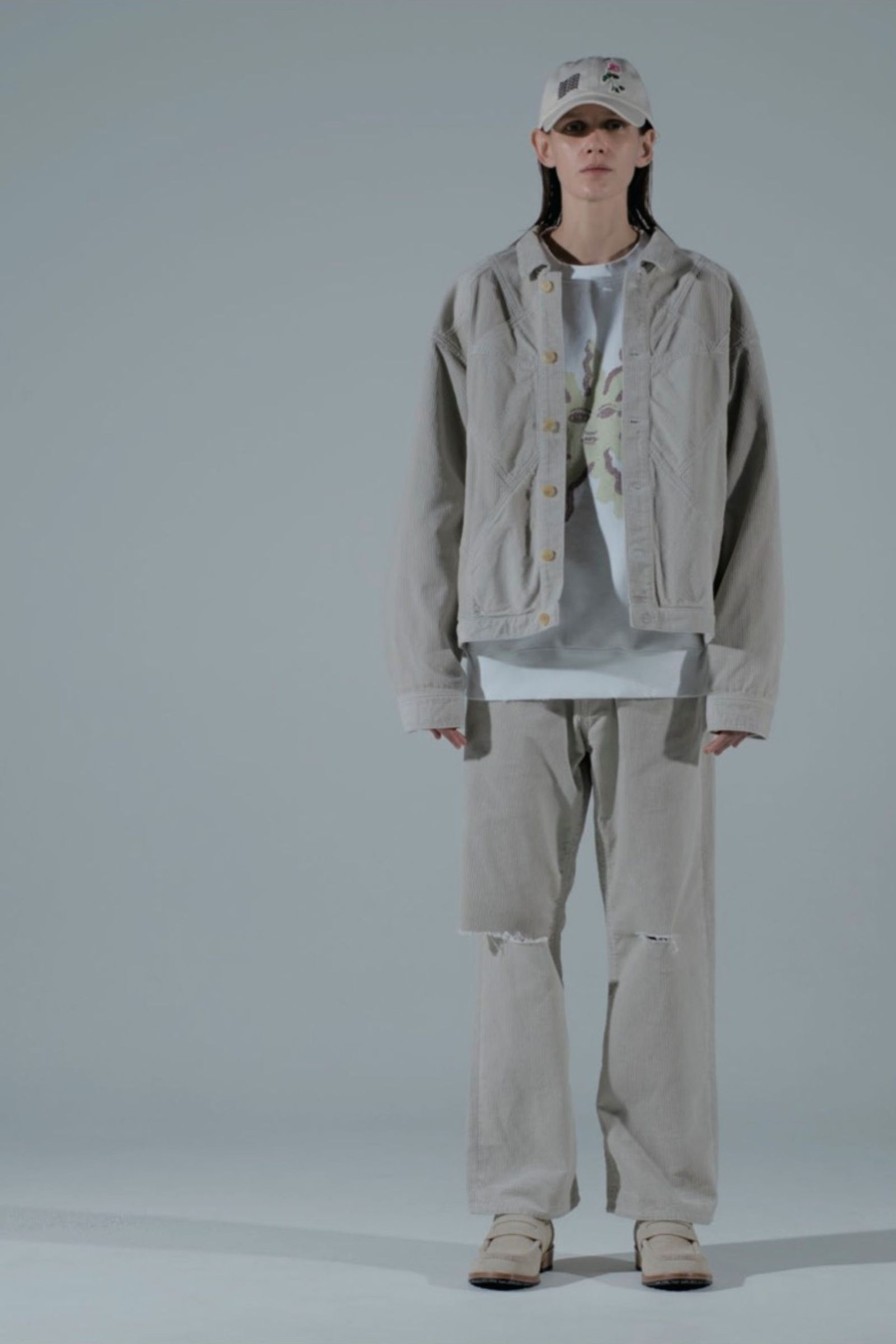 DAMAGE CORDUROY PANTS/OFF WHITE