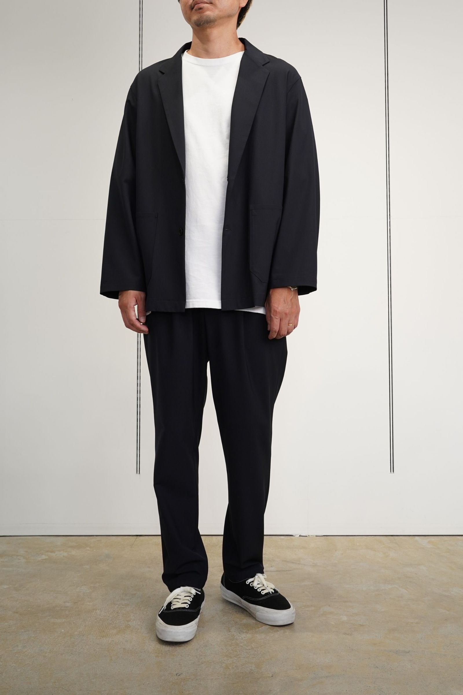 TAILORED JACKET & EASY TROUSERS (SET UP) | NAVY BLACK | テーラードセットアップ