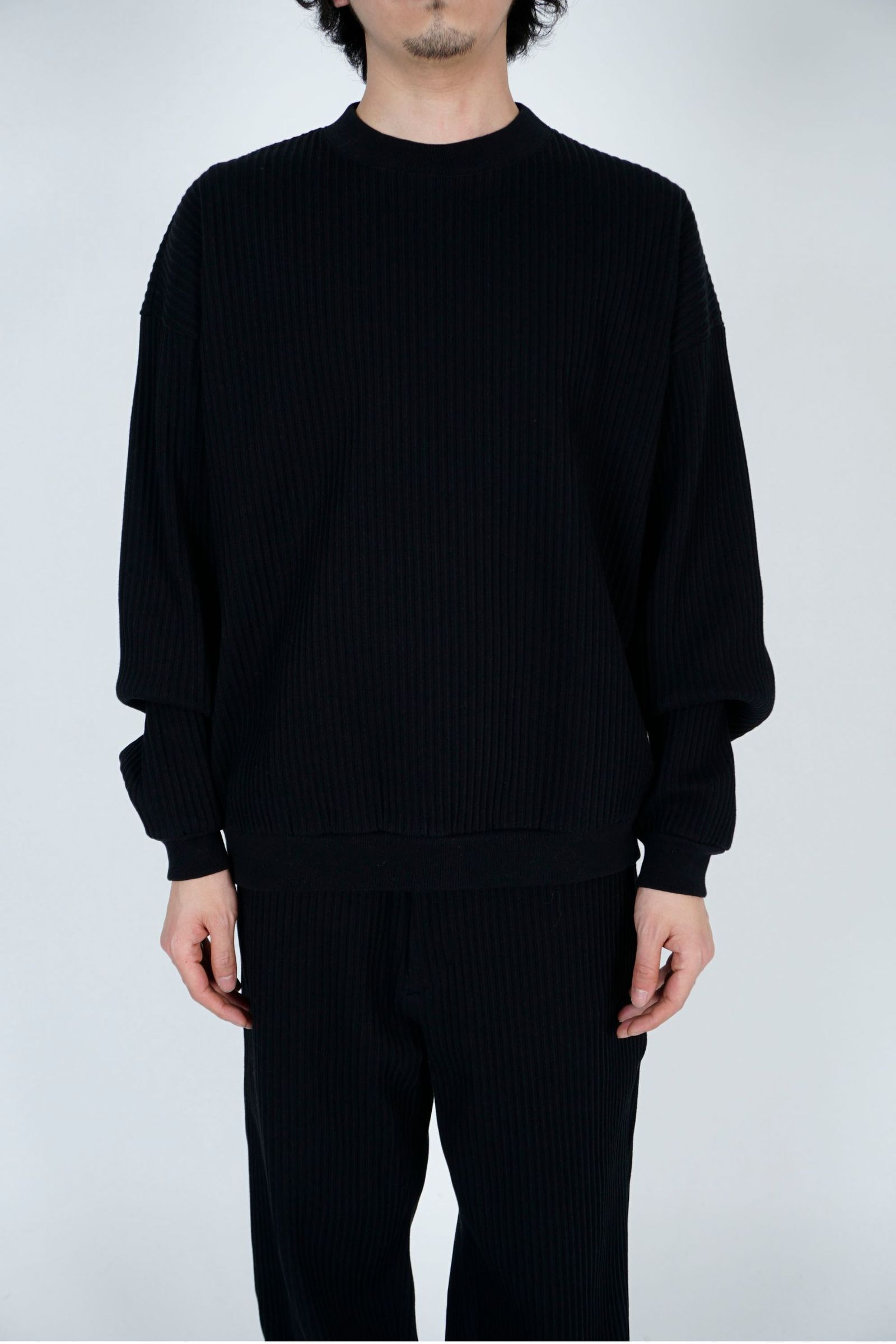 ACCORDION RIB CREW NECK/リブスウェット