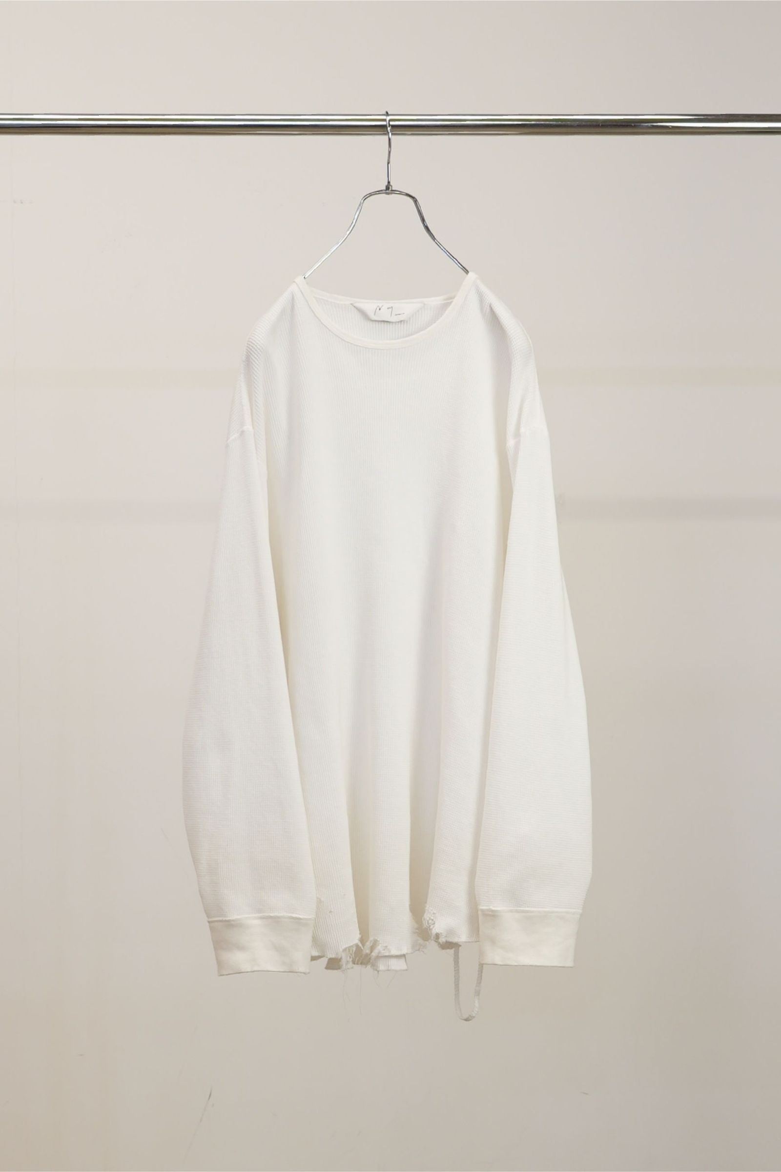 DAMAGE WAFFLE CREW LS | WHITE | カットソー