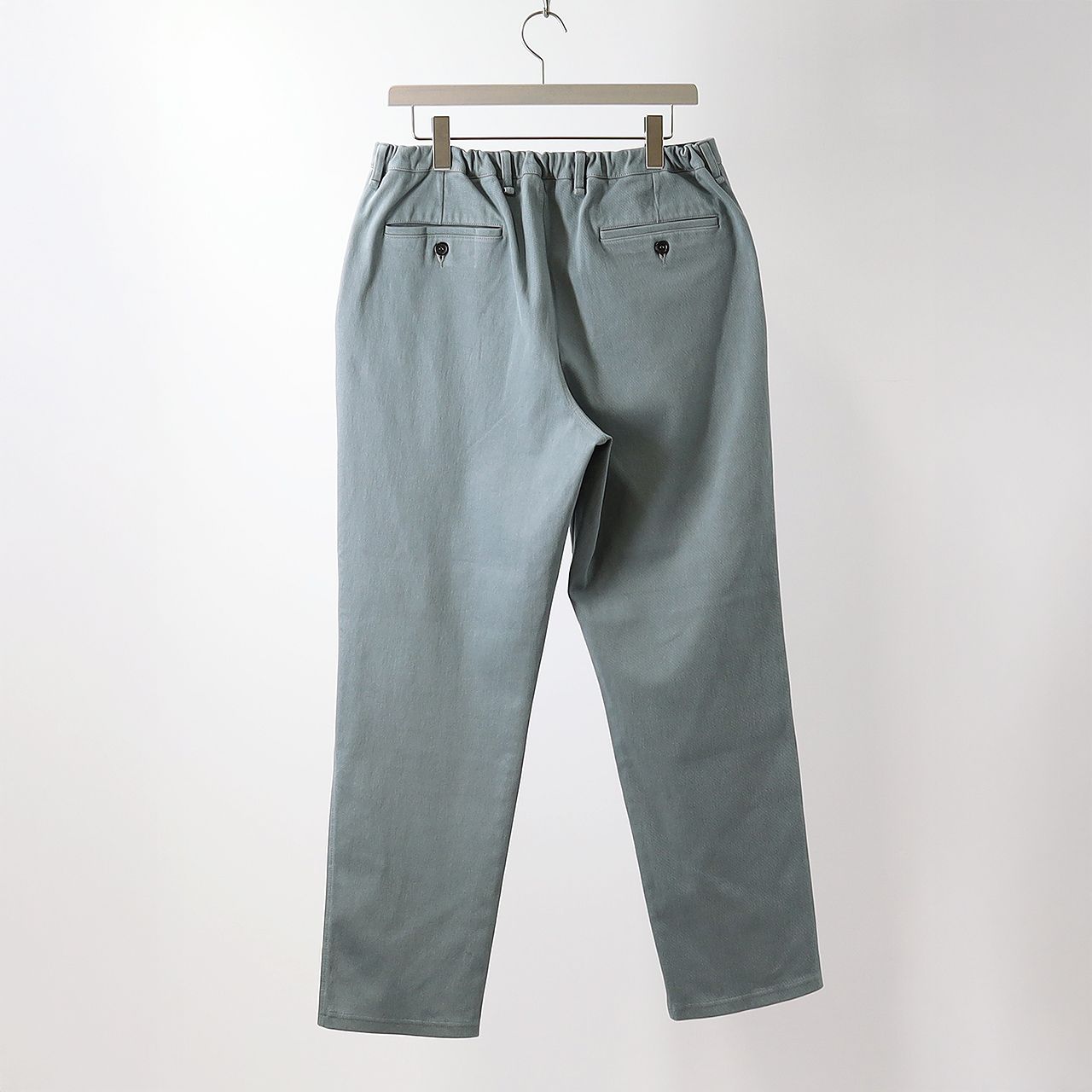 KNIT DENIM 1 TUCK EZ TAPERED SLACKS | STEEL GRAY | ニットデニム