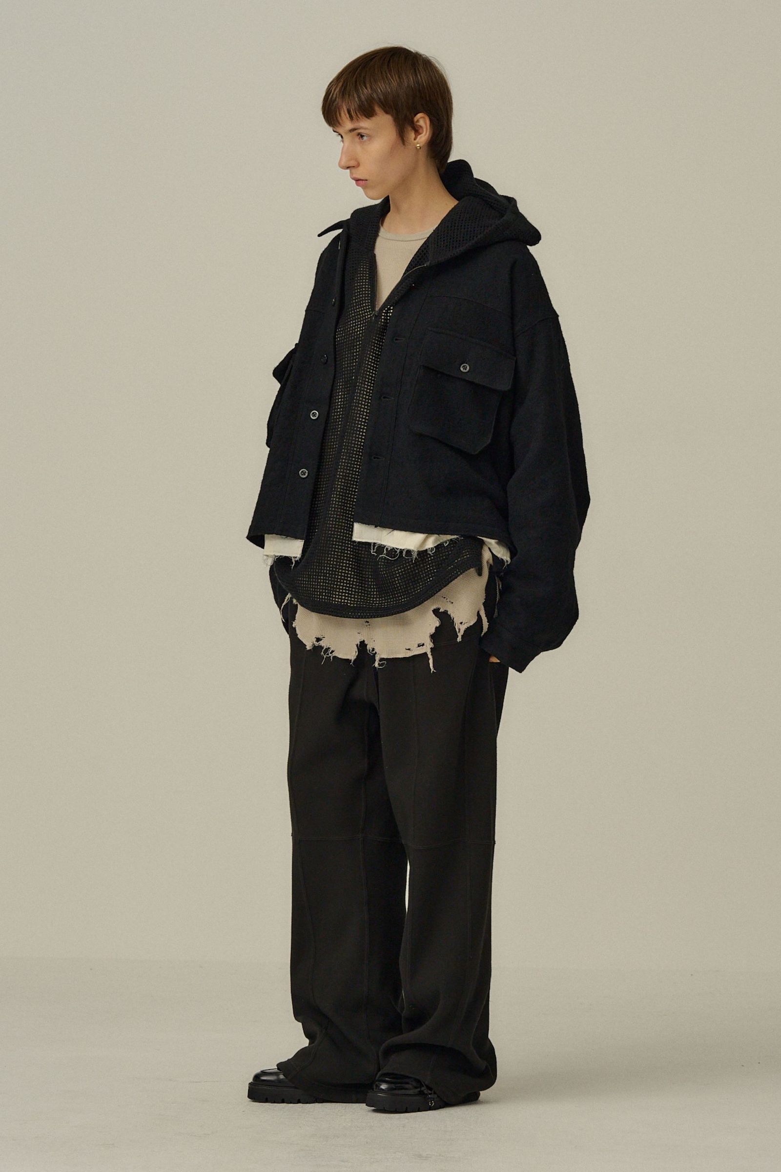 [ラスト1点] SHRINK WOOL LAYERING JACKET | BLACK | レイヤリングジャケット