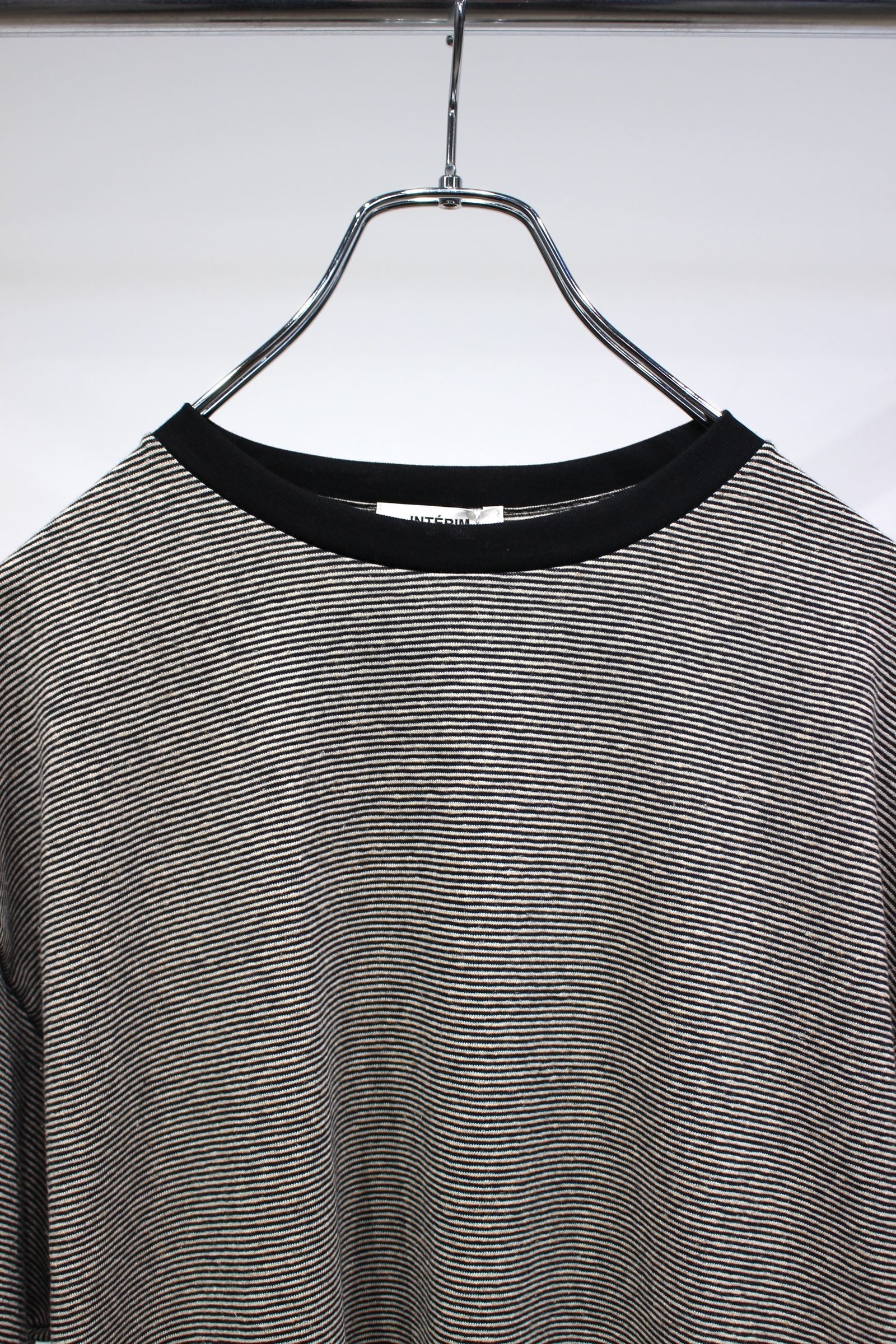 [ラスト1点] COTTON HEMP BORDER S/S TEE | BLACK | カットソー