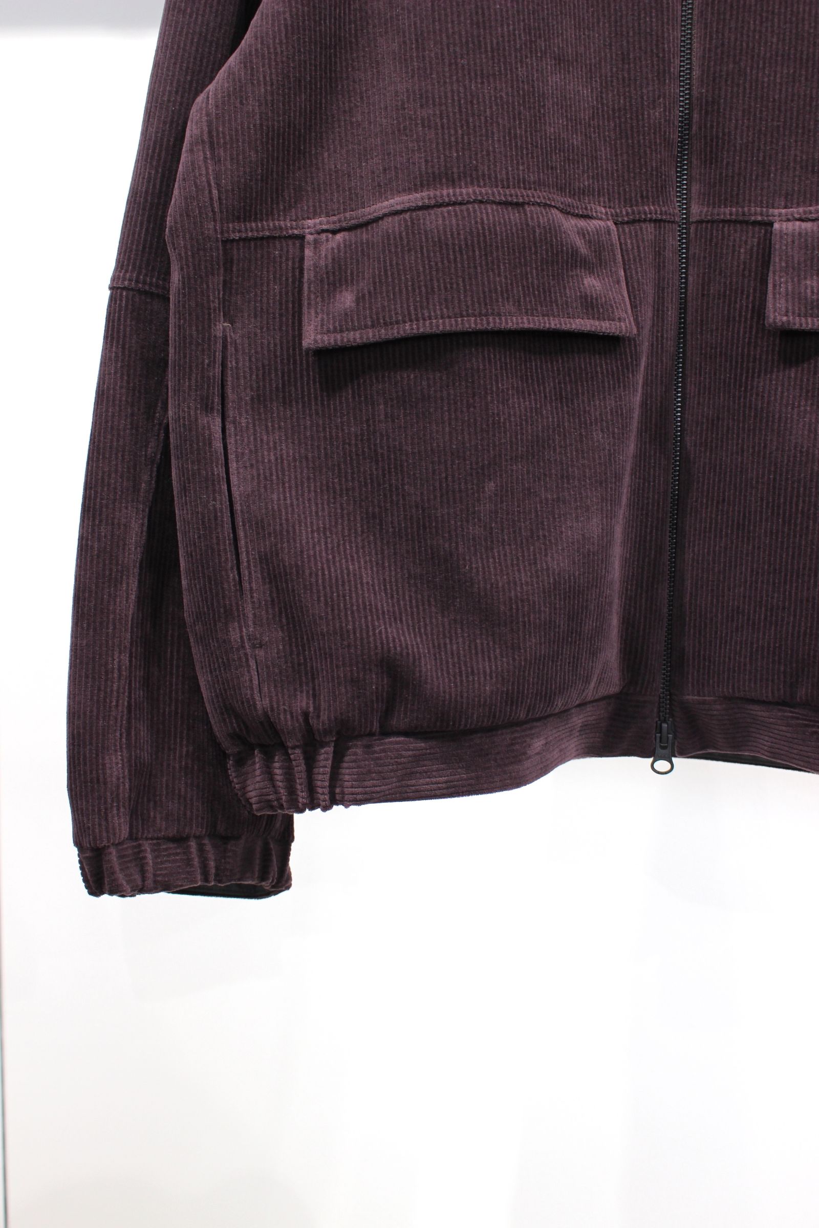 KNIT CORDUROY ZIP-UP BLOUSON/ROOTBEER