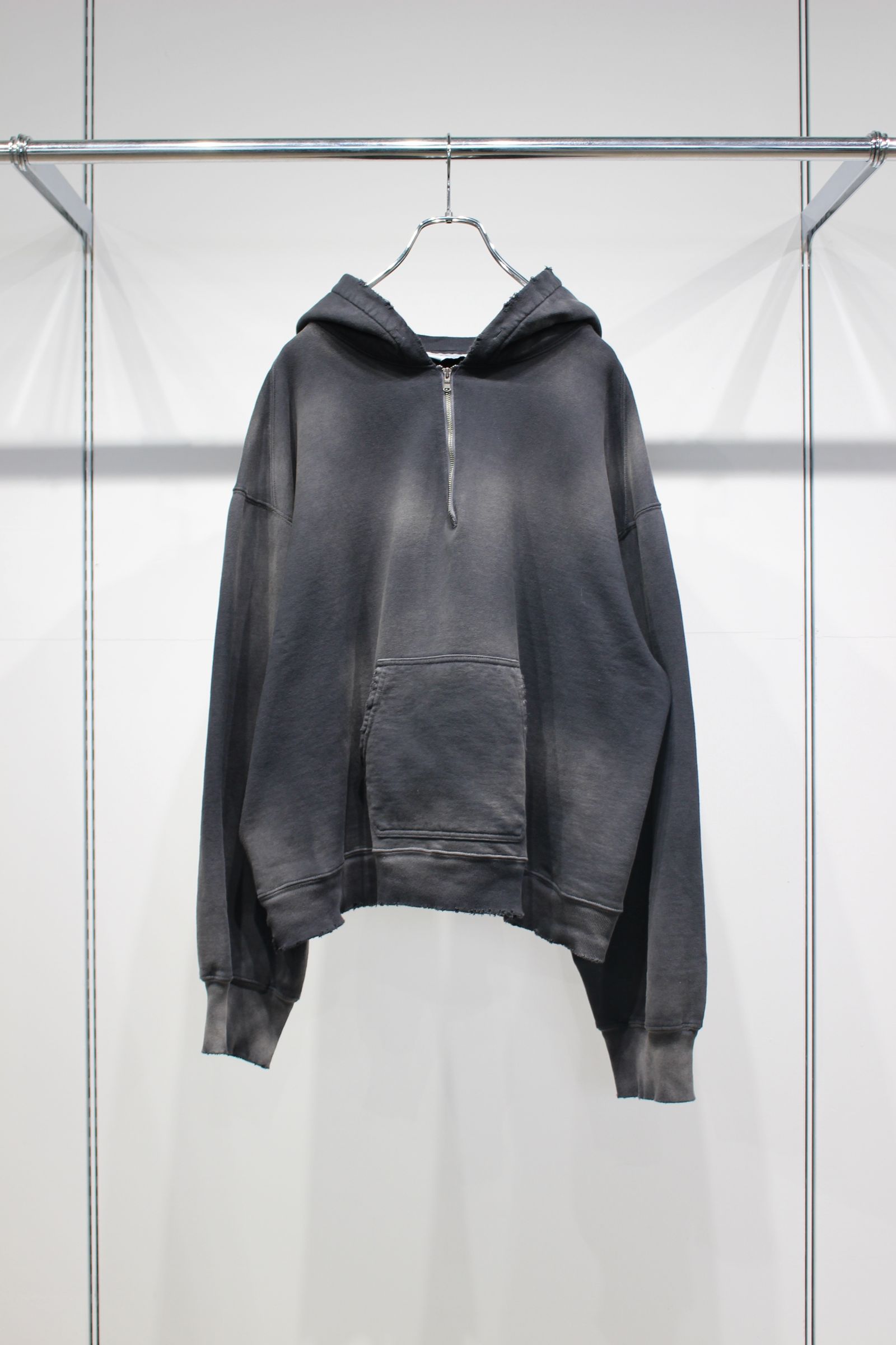 LIGHT LOOP ZIP HOODIE | BLACK | ジップパーカー