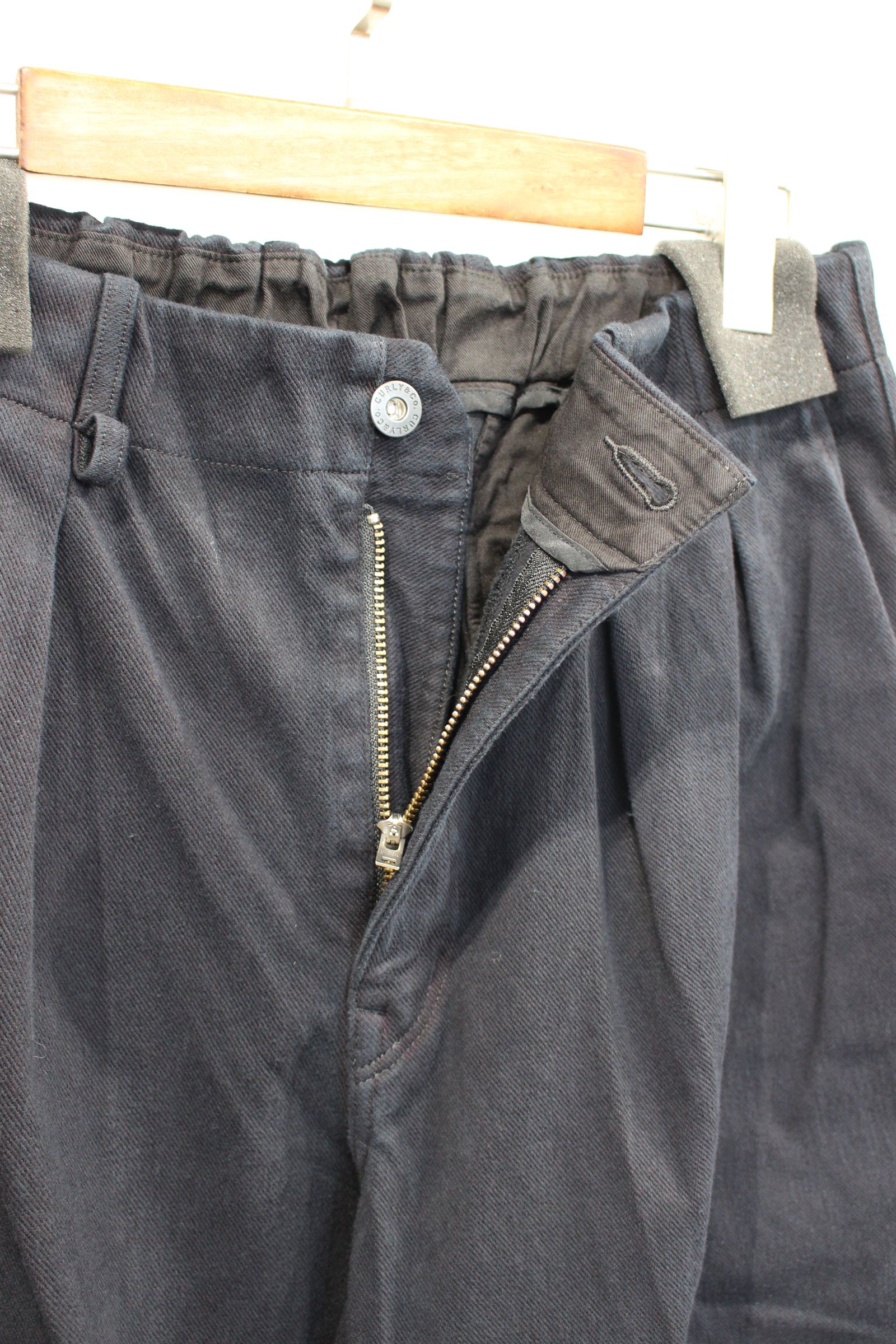 DENIM 2TUCK WIDE EZ SLACKS -overdyed-/BLACK