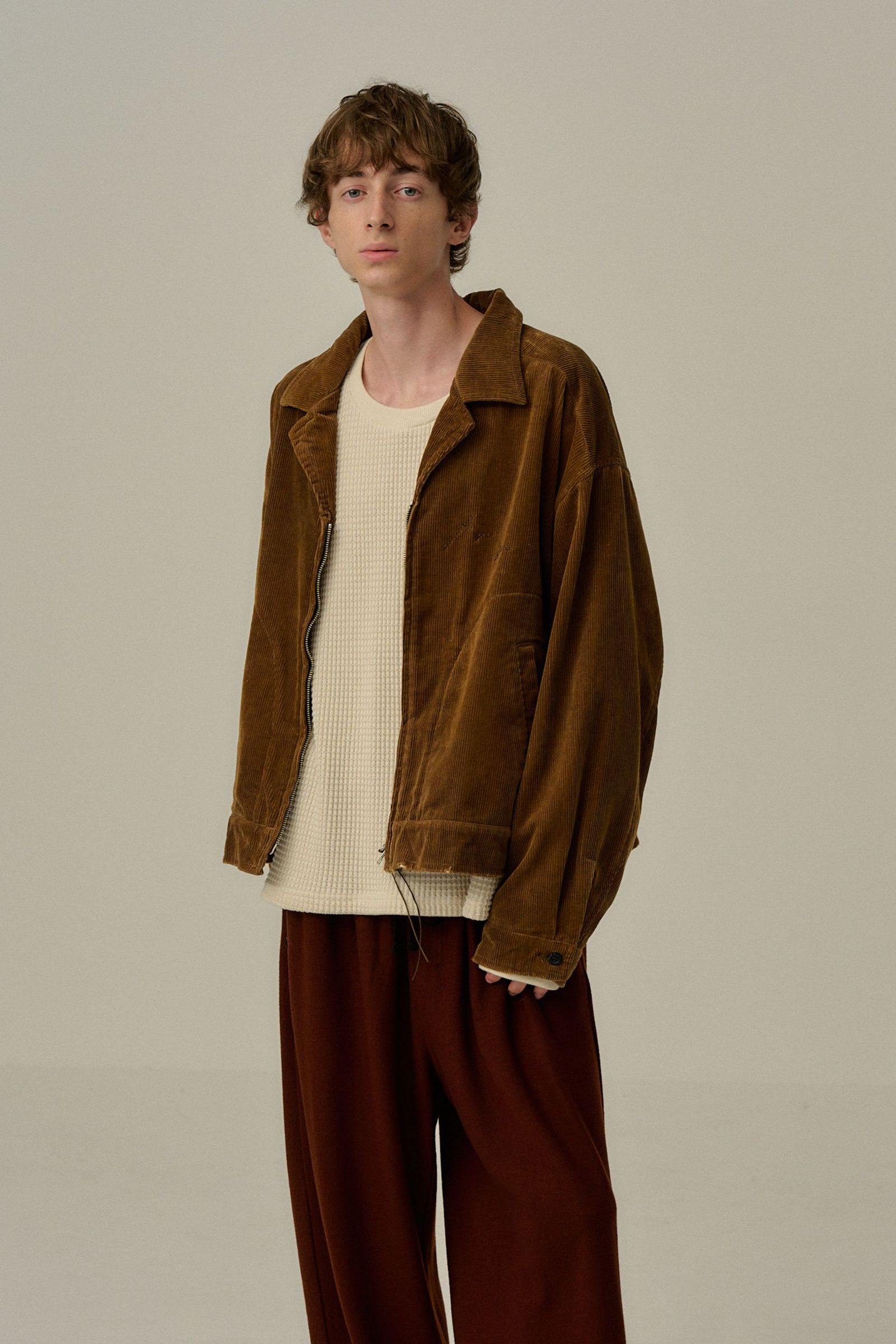 [ラスト1点] CORDUROY ZIPUP JACKET | CAMEL | コーデュロイジャケット