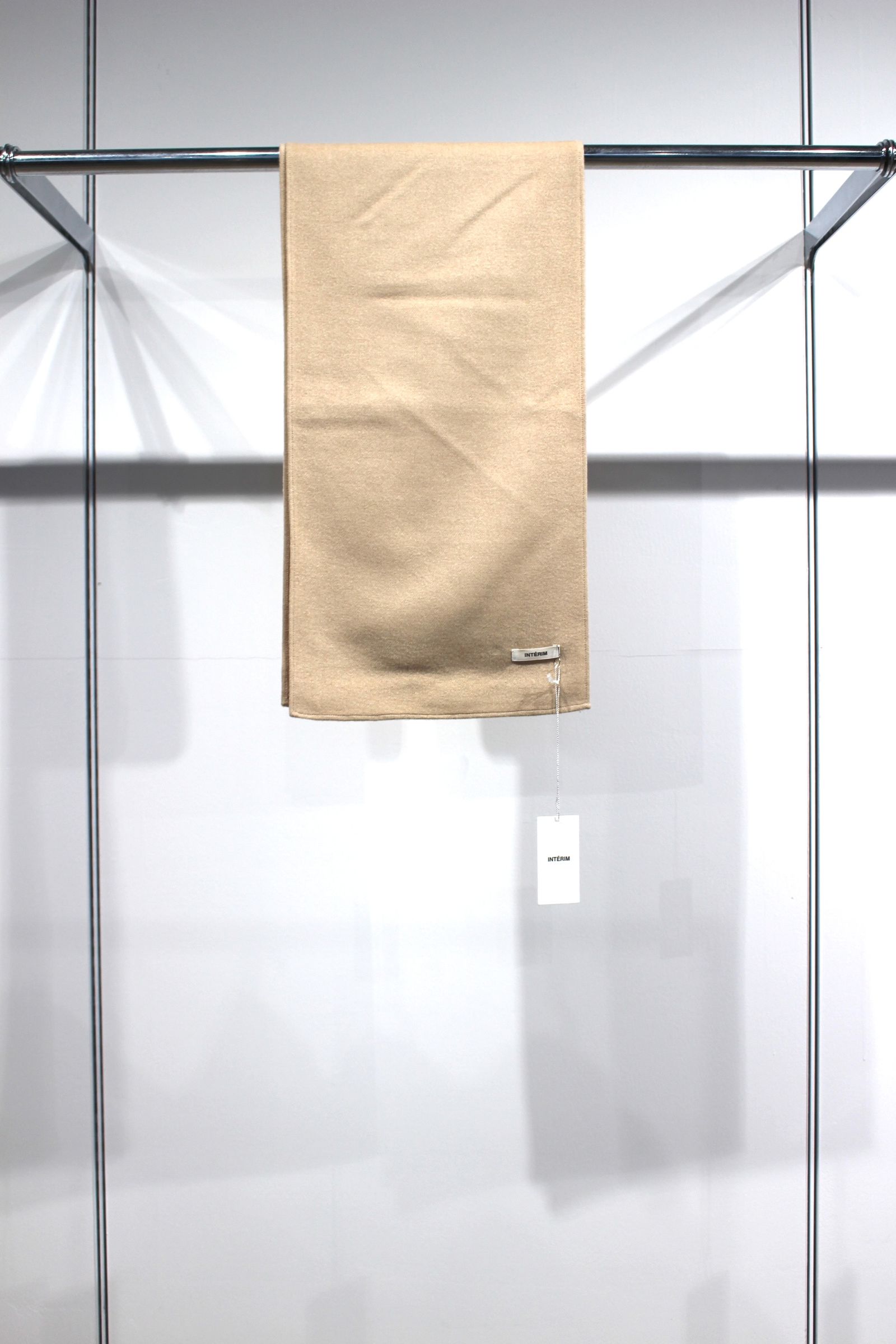 RE-USE LIGHT MELTON CAMEL NARROW STOLE | LIGHT BEIGE | ストール