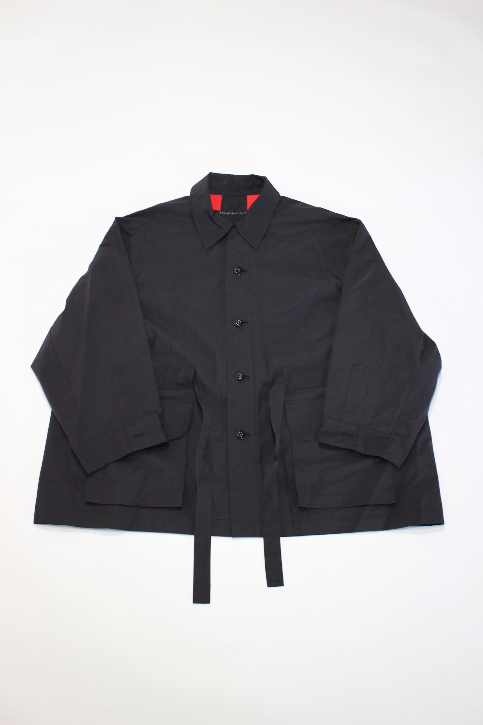 my beautiful landlet - splitting ripstop wide jacket | BLACK