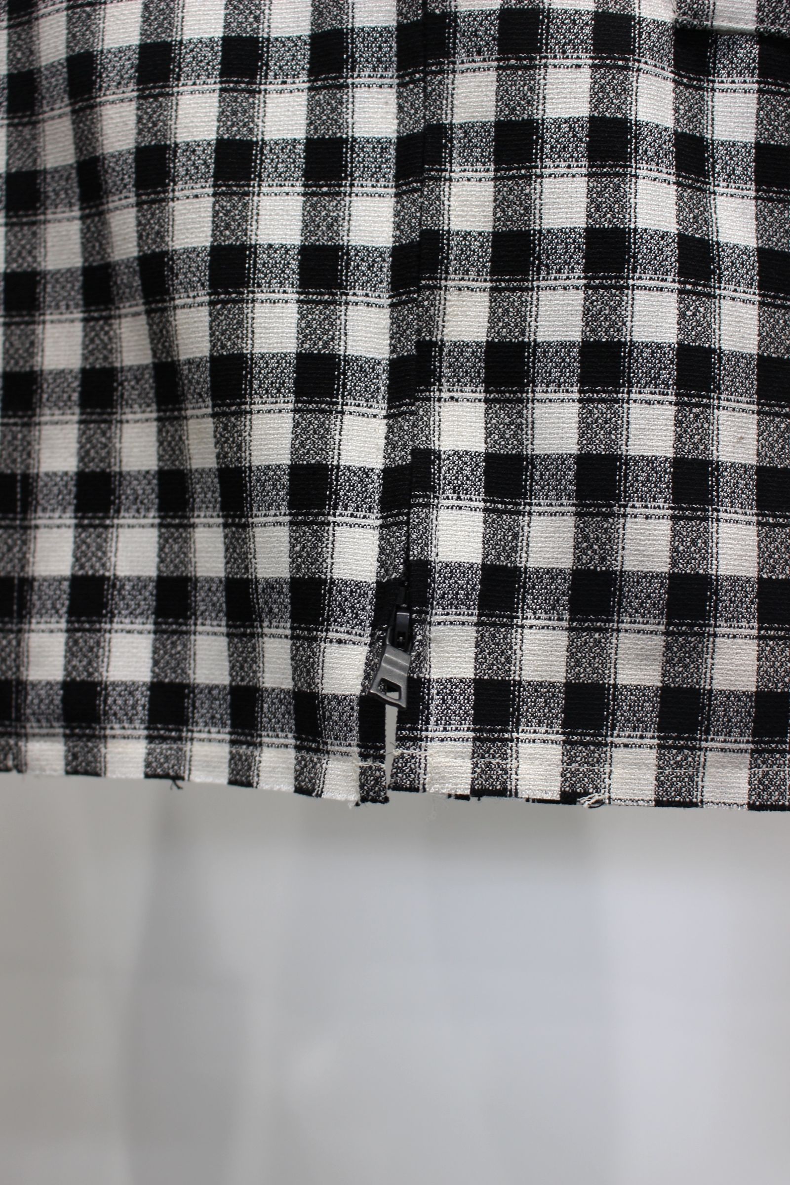 C/R CHECK SHORT ZIPUP SHIRT | BLACK | ジップアップシャツ