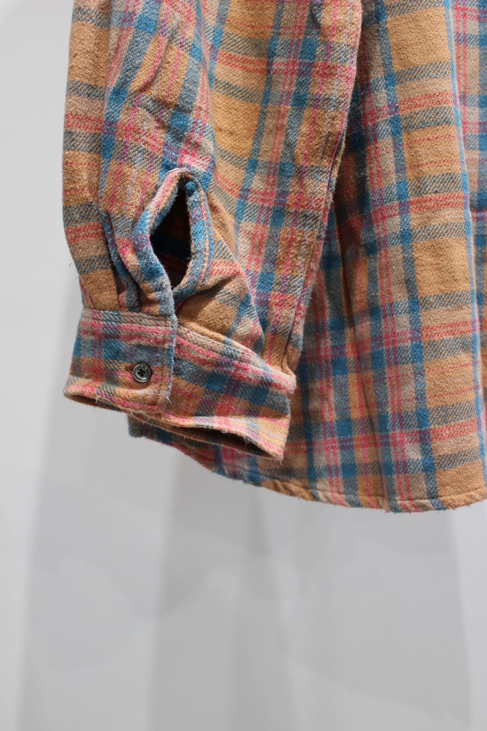 NEL CHECK OVER WORK SHIRT | CAMEL | ネルシャツ