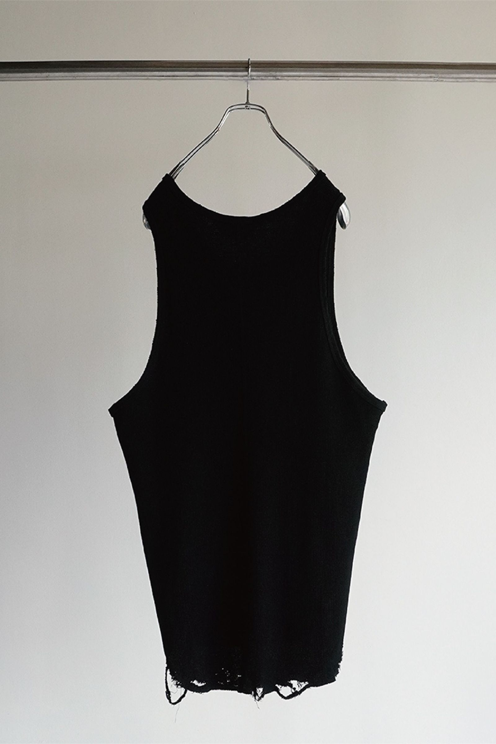 ANCELLM - DAMAGE WAFFLE TANK TOP/BLACK | NapsNote