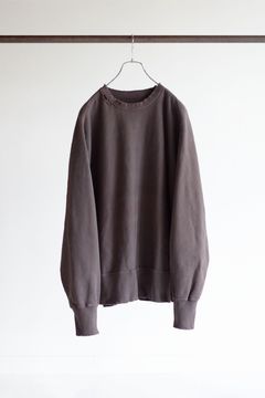 DYED DAMAGE SWEAT SHIRT/F.BLACK