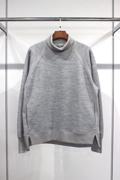 WAFFLE KNIT TURTLENECK P/O/LT.GRAY