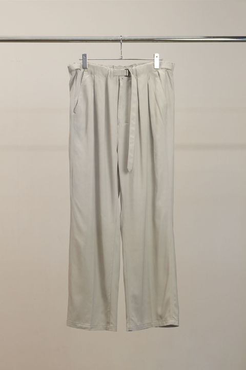 [ラスト1点] VISCOSE BELT-LESS TROUSERS | MINT | スラックス