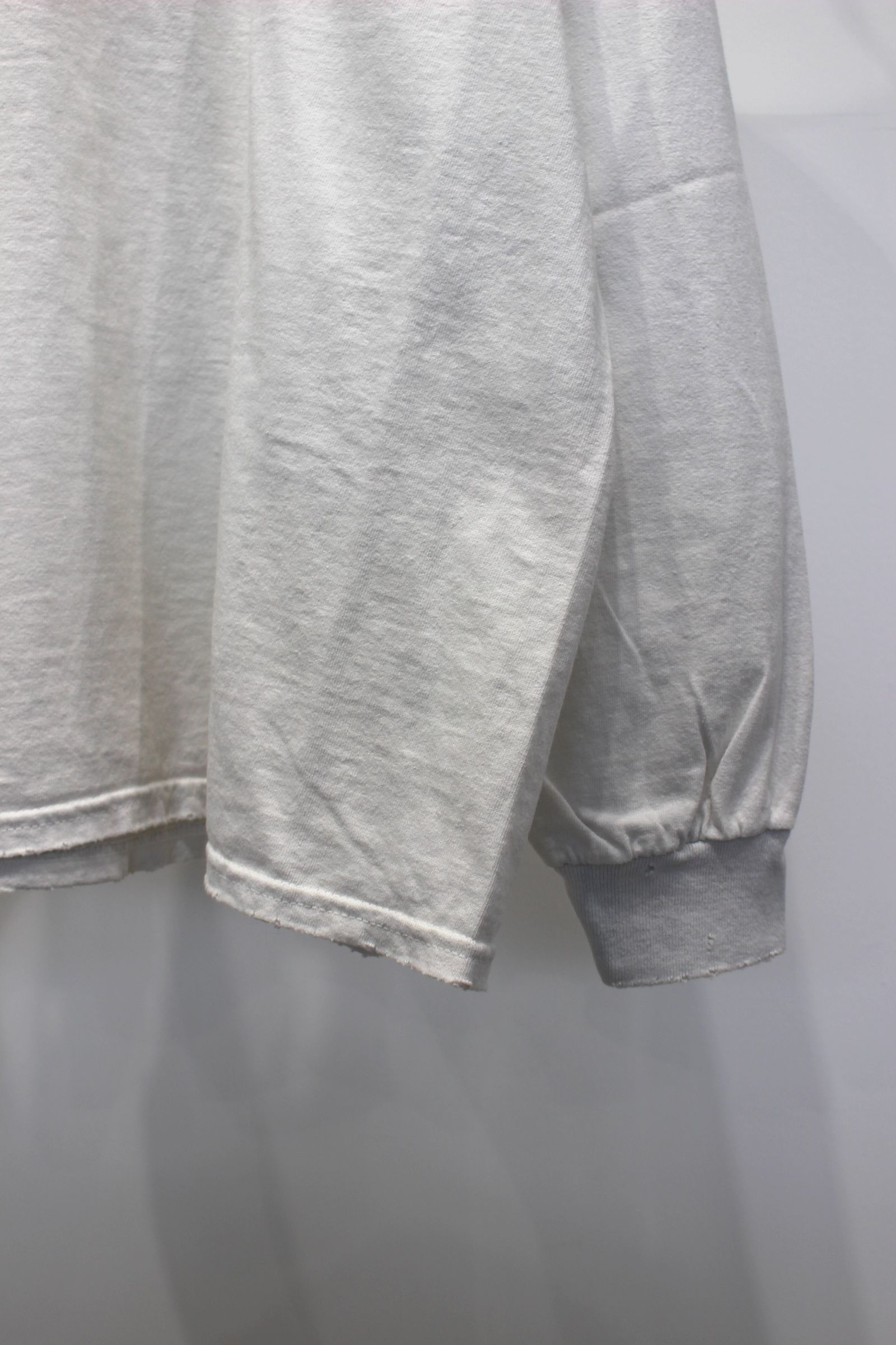 [ラスト1点] EMBROIDERY DYED LS T-SHIRT | WHITE | カットソー