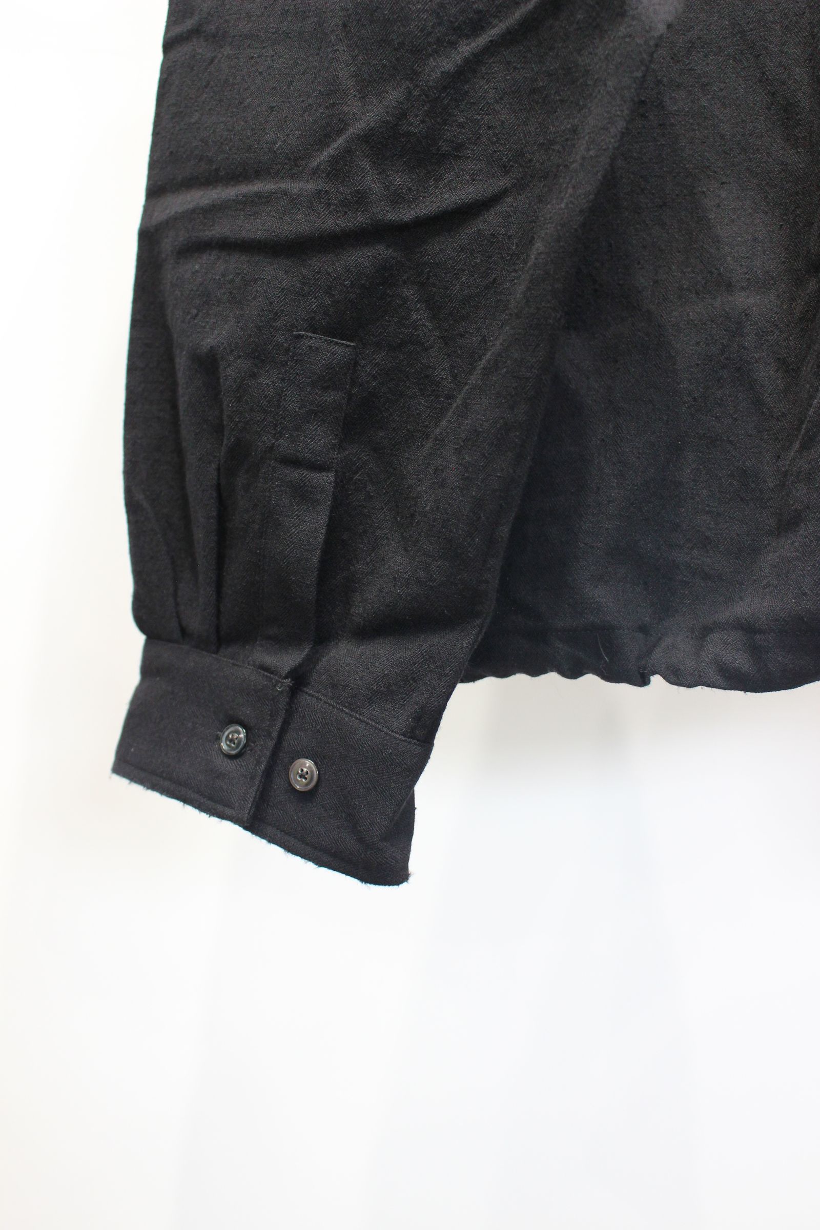 WOOL HALF ZIP PULL OVER SHIRT | BLACK | ハーフジップ