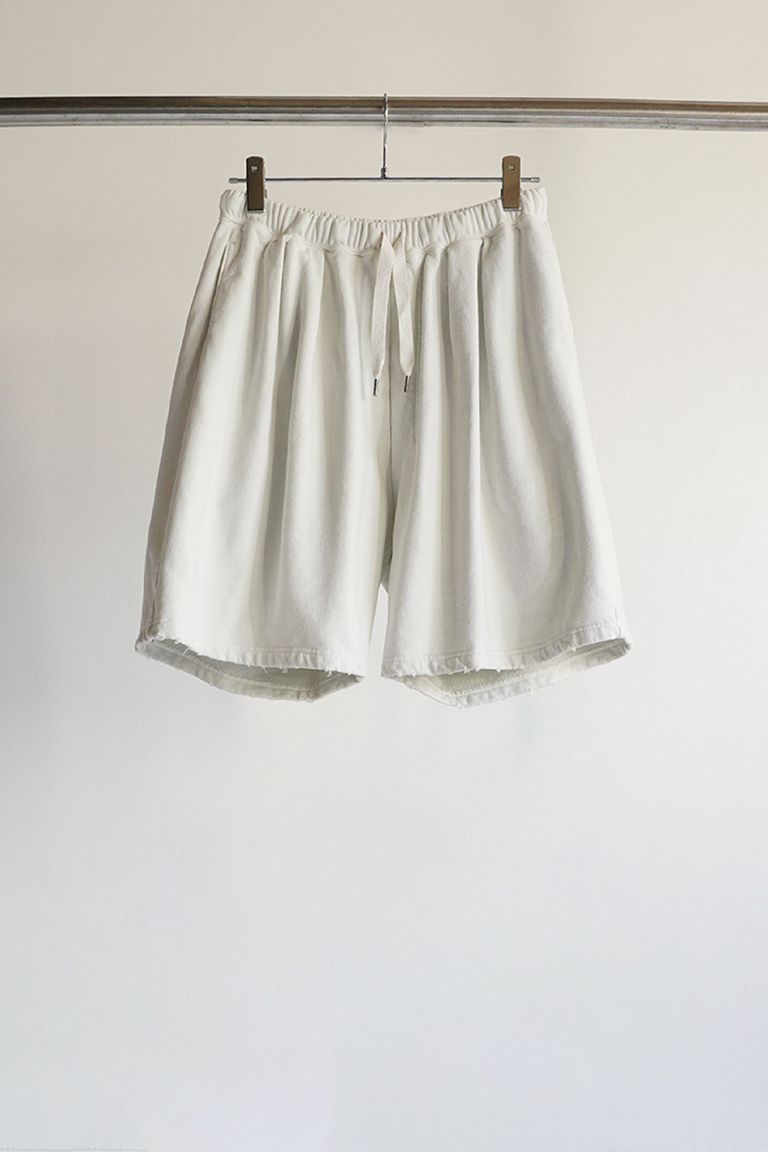 ANCELLM - TUCK SWEAT SHORTS | WHITE | スウェットショーツ | NapsNote