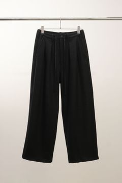 WOOL WIDE EASY TUCK SLACKS | BLACK | スラックス