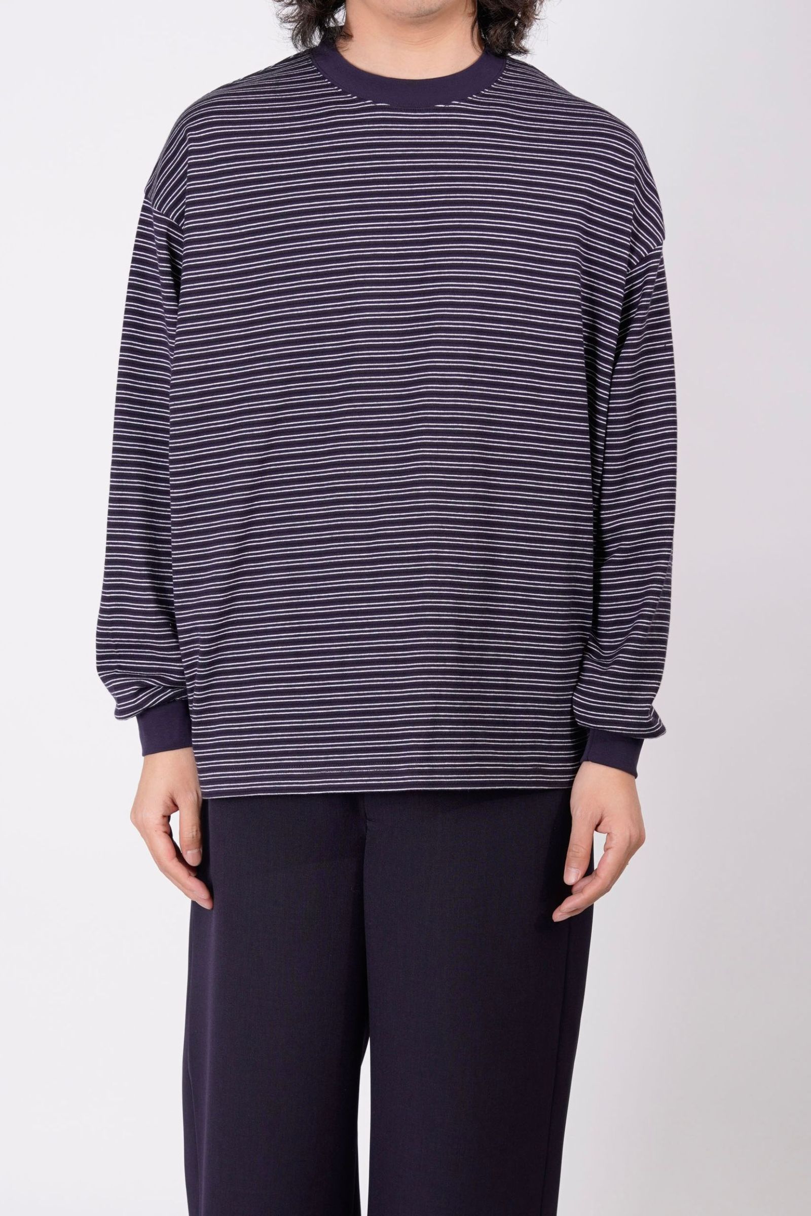 EVCON - BORDER WIDE L/S T-SHIRT | NAVY | カットソー | NapsNote