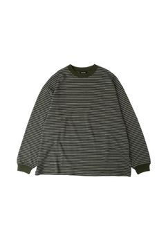 BORDER WIDE L/S T-SHIRT | GREEN | カットソー