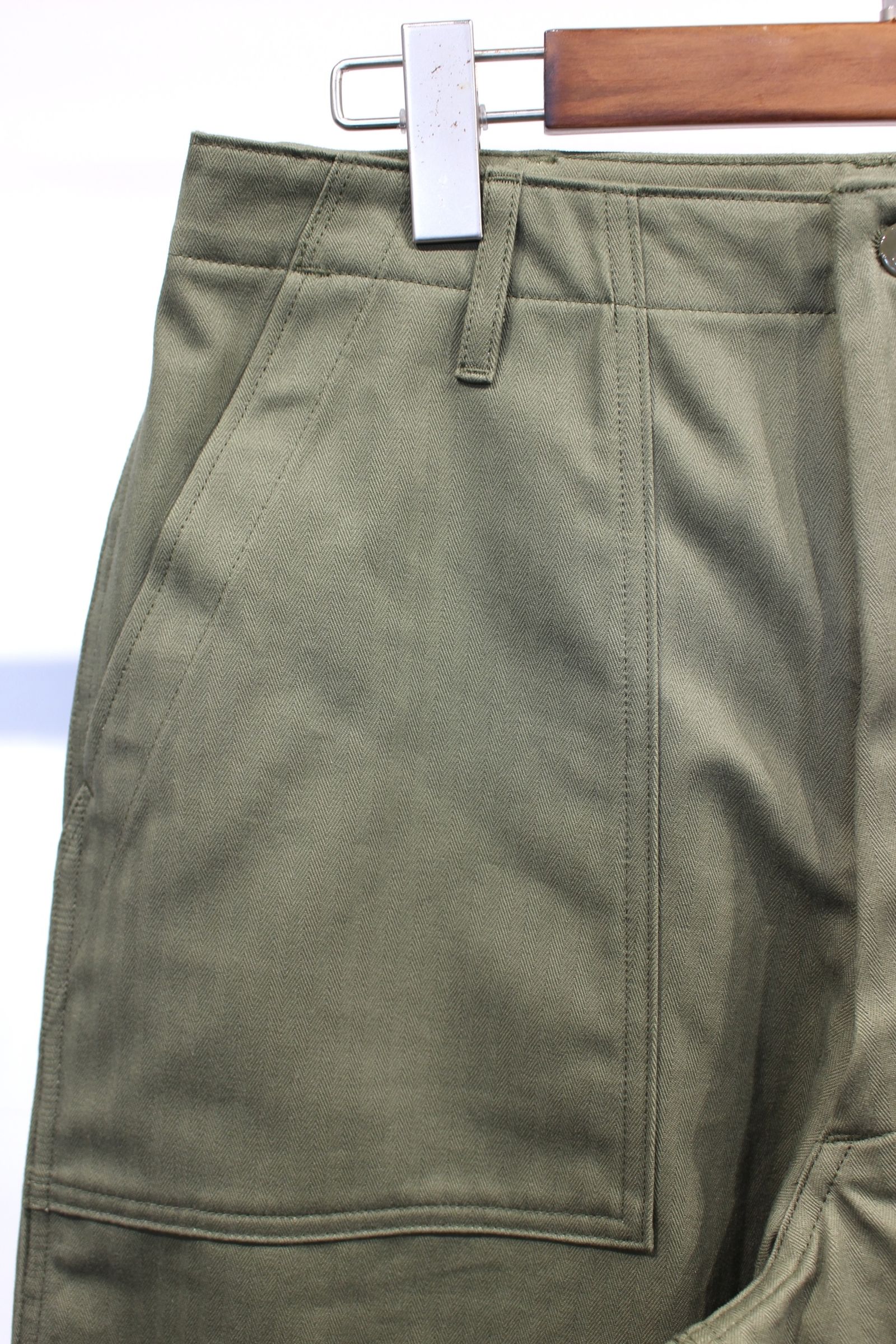 ORGANIC COTTON HBT TWILL BAKER PANTS/OLIVE