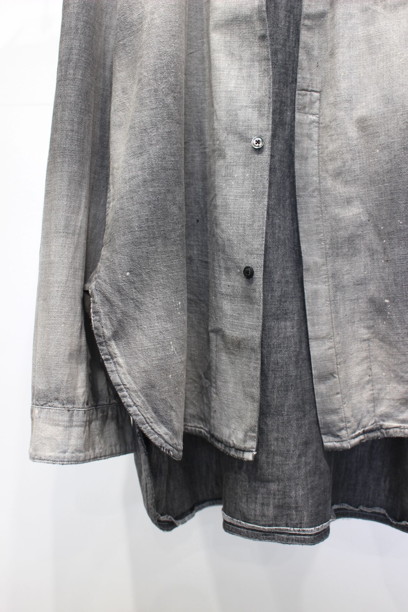 AGING CHAMBRAY LONG SHIRT | BLACK | シャンブレーシャツ