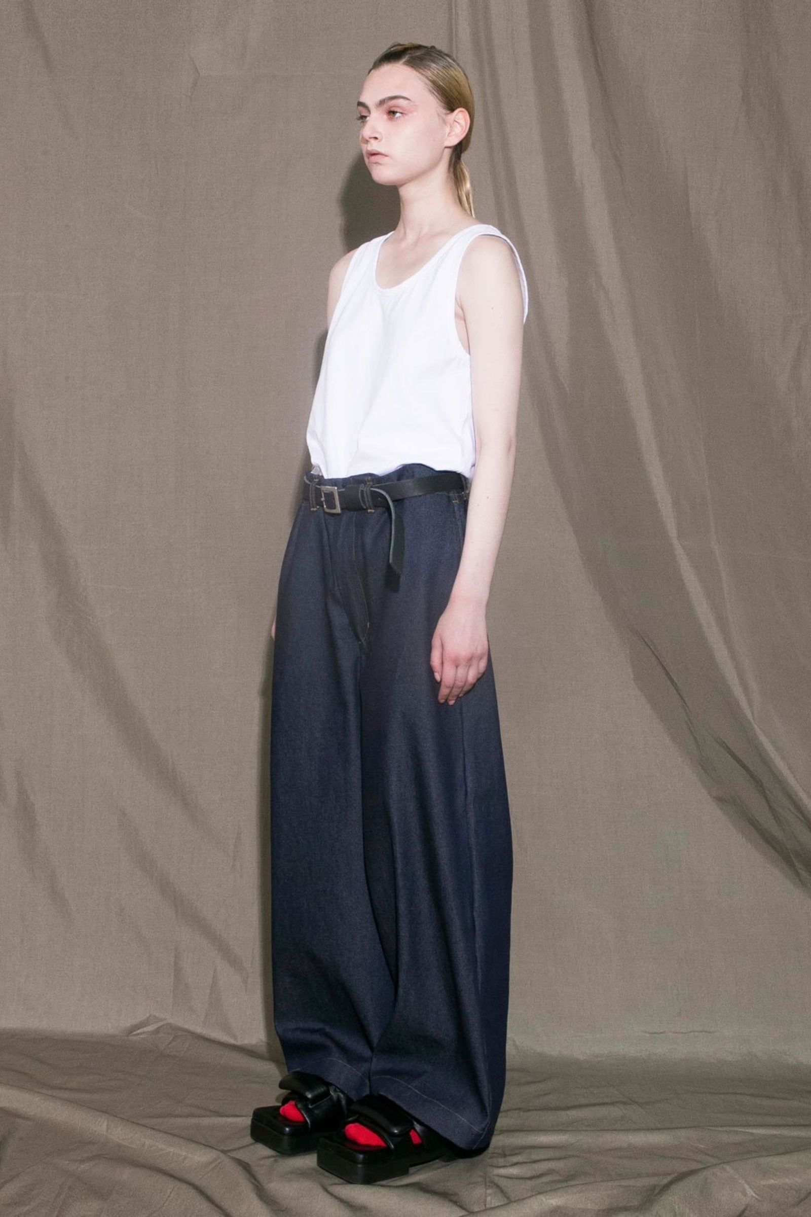 11.5oz DENIM NO TUCK WIDE PANTS/ノータックデニム
