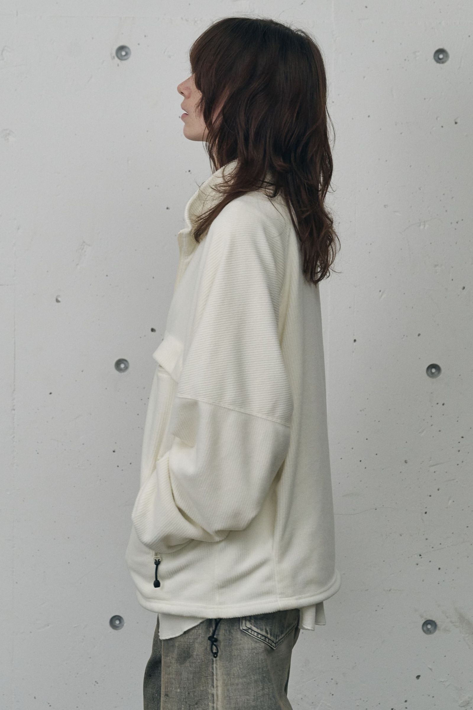 KIMONO ZIP FLEECE | WHITE | フリース
