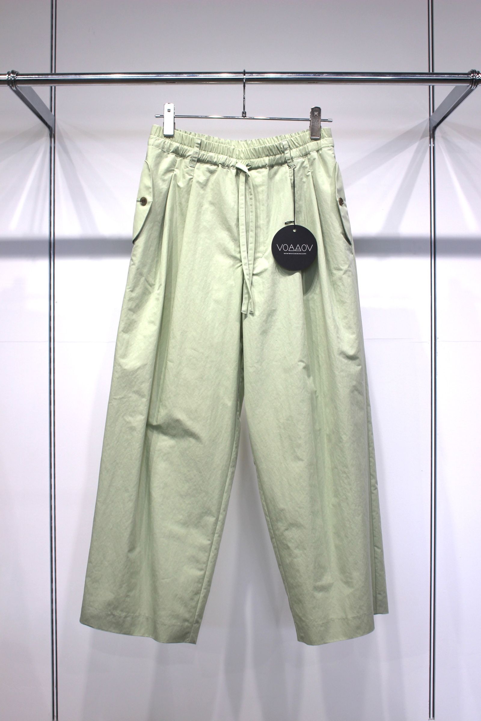 VOAAOV - SUPIMA COTTON x NYLON TYPEWRITER Easy Wide Pants