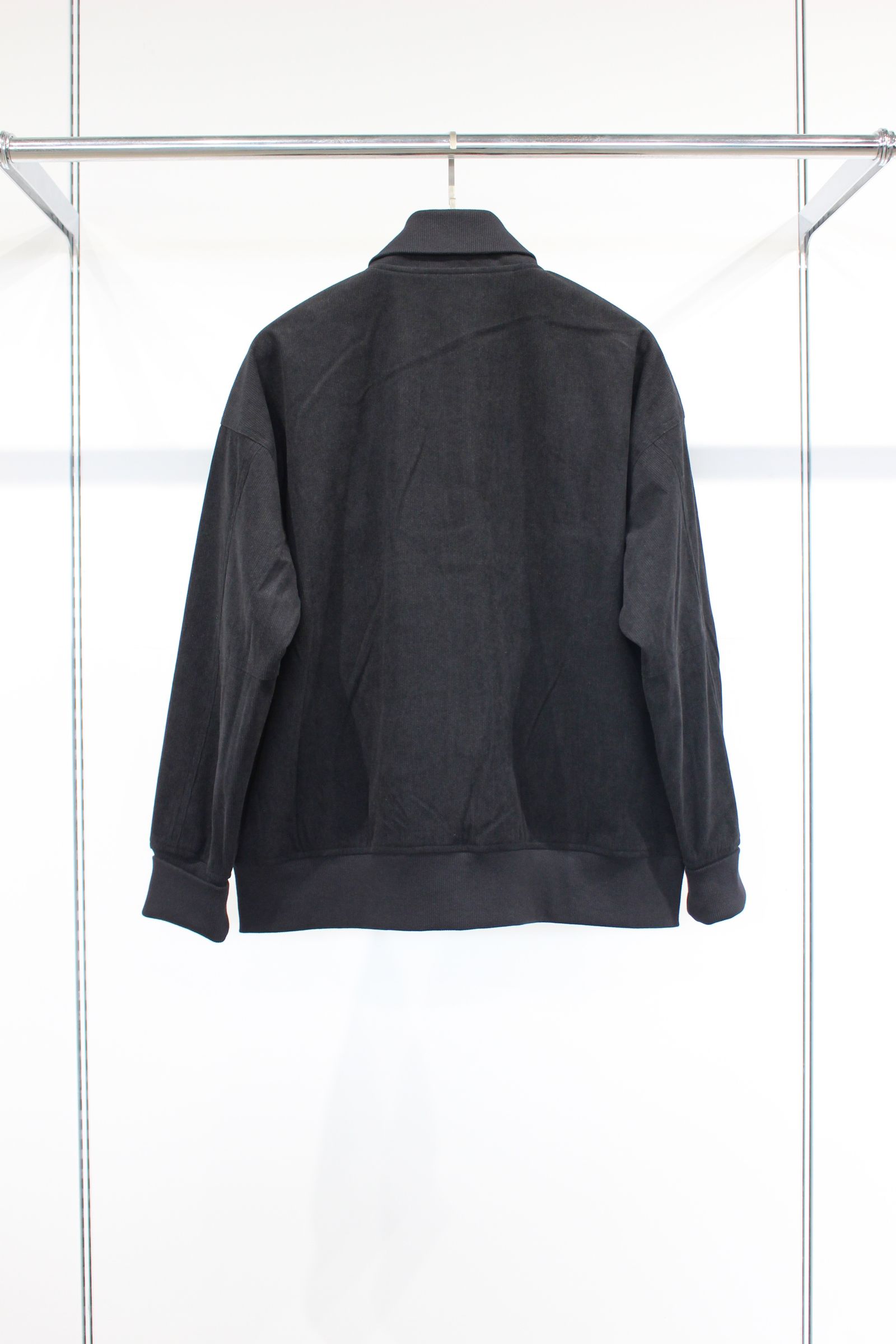 TRICOT CORDUROY VARSITY JACKET/BLACK