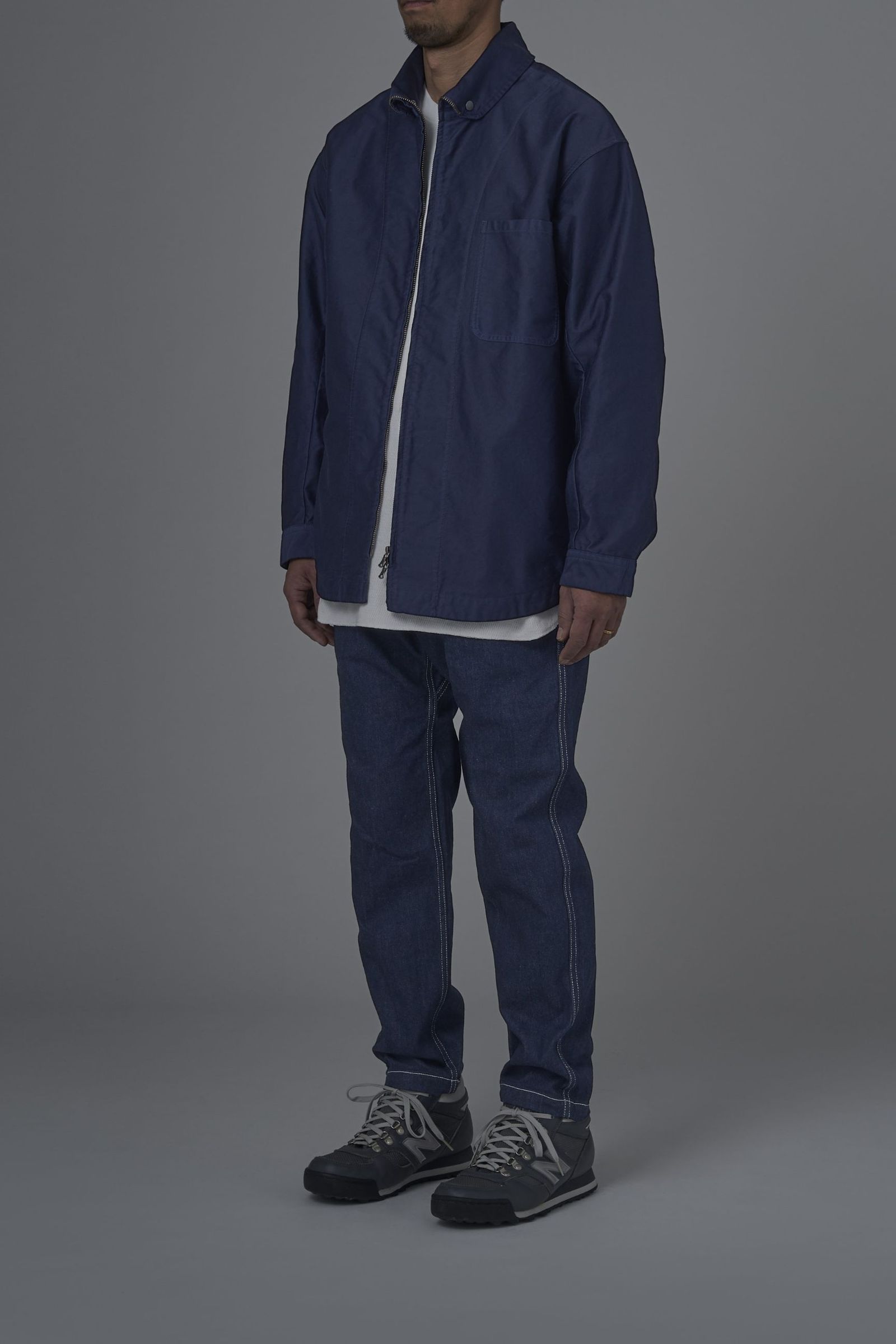 SCHMITT Zip Collar Shircket/BLACK/シャツジャケット