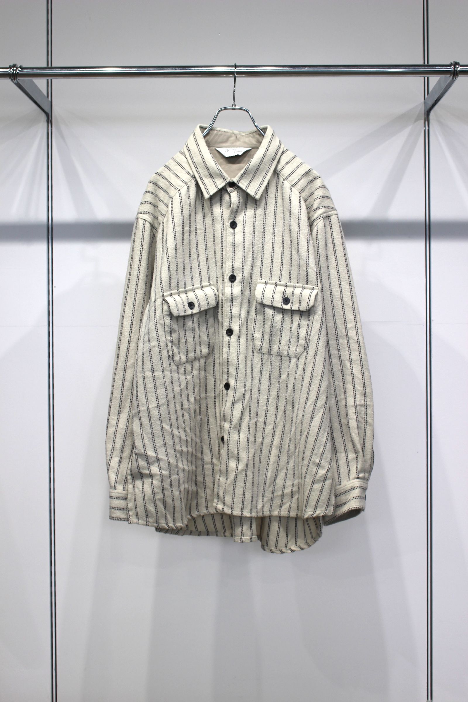 STRIPE BOXY WORK SHIRT | IVORY | シャツ