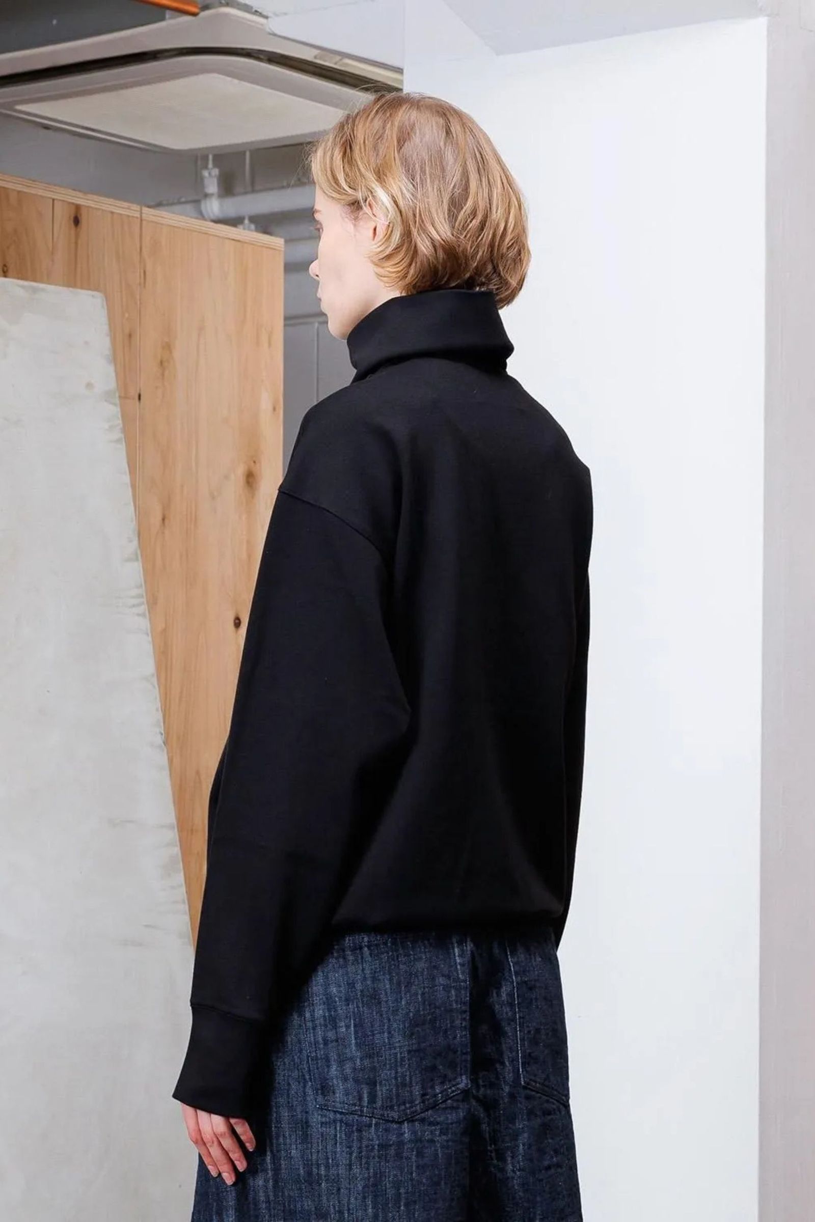DUAL TOP Turtleneck | BLACK | カットソー