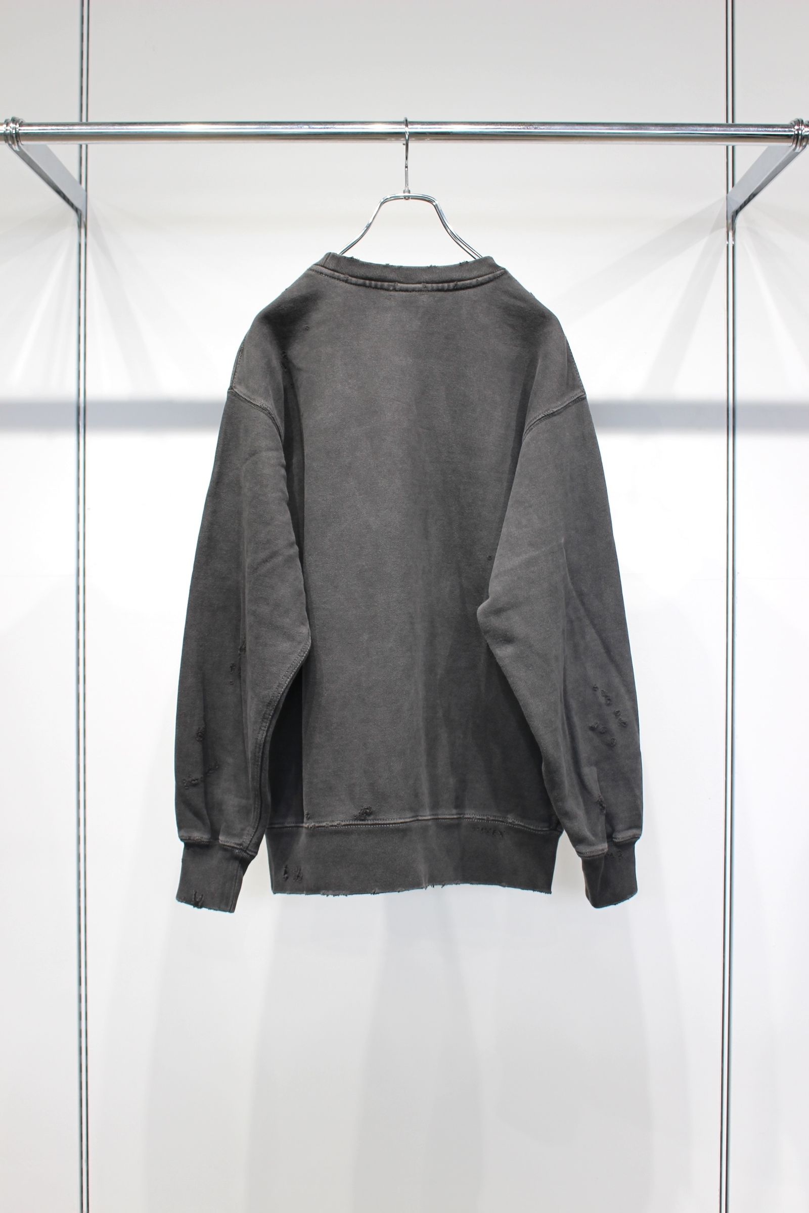 DAMAGE PIGMENT SWEAT CREW | BLACK | スウェット