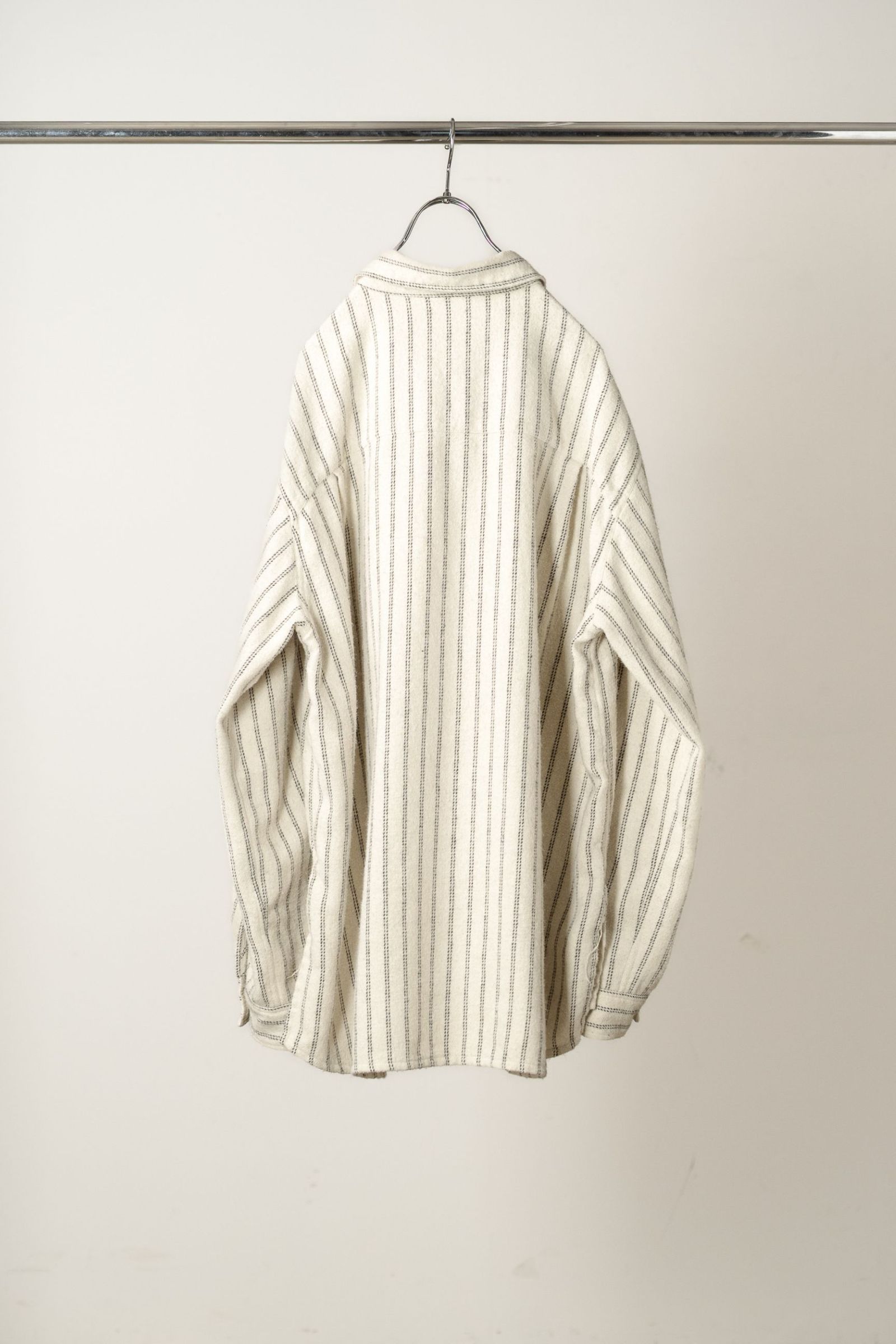 STRIPE BOXY WORK SHIRT | IVORY | シャツ