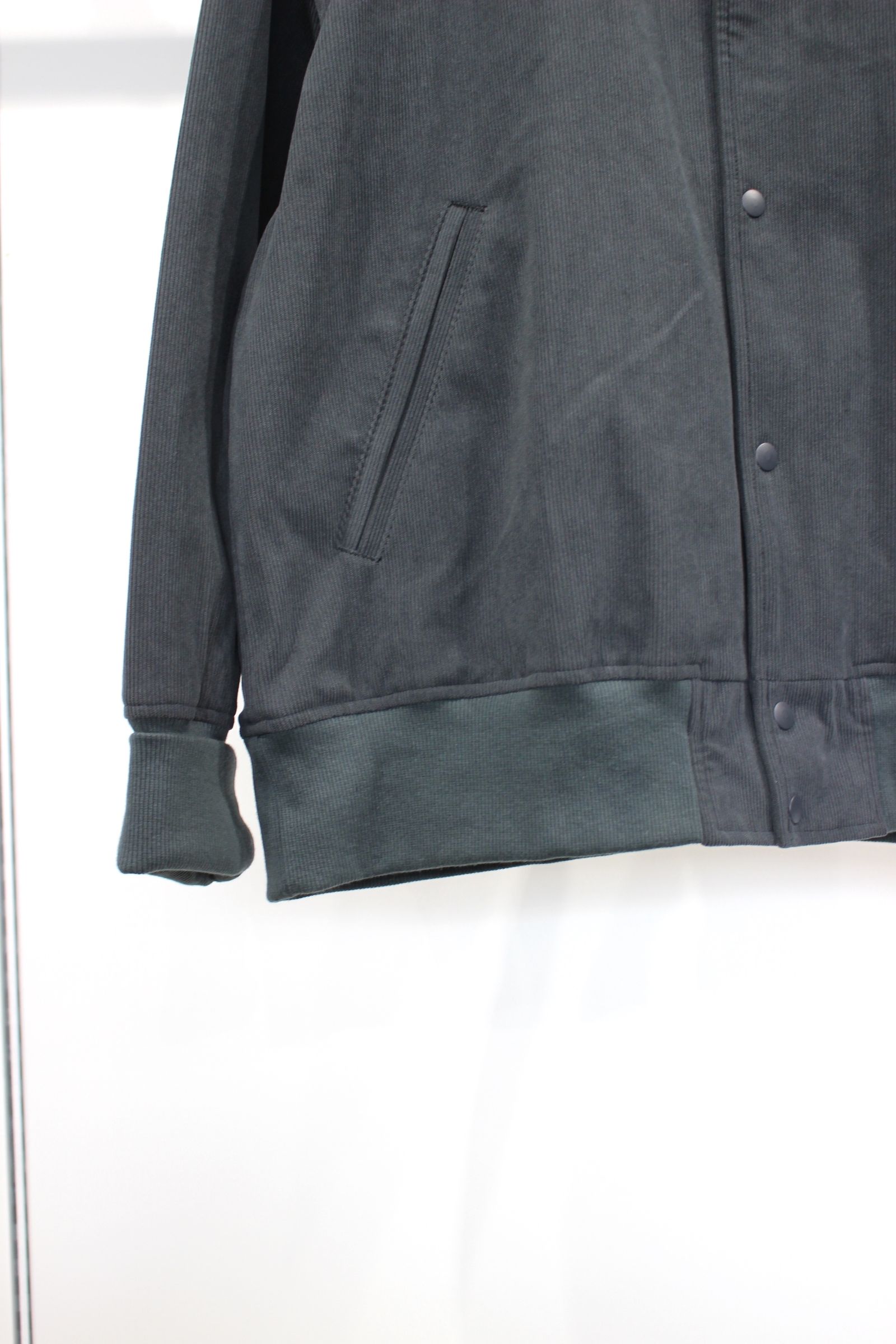 TRICOT CORDUROY VARSITY JACKET/CADET BLUE