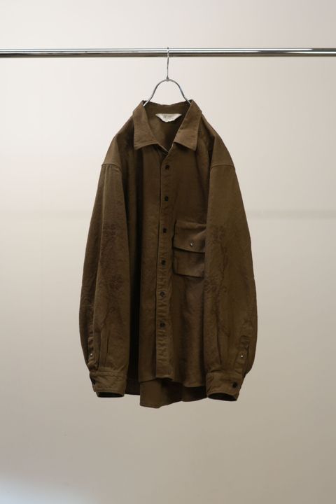 [ラスト1点] L/C NEP FLOWER EMBROIDERY OVER SHIRT | BROWN | オーバーシャツ