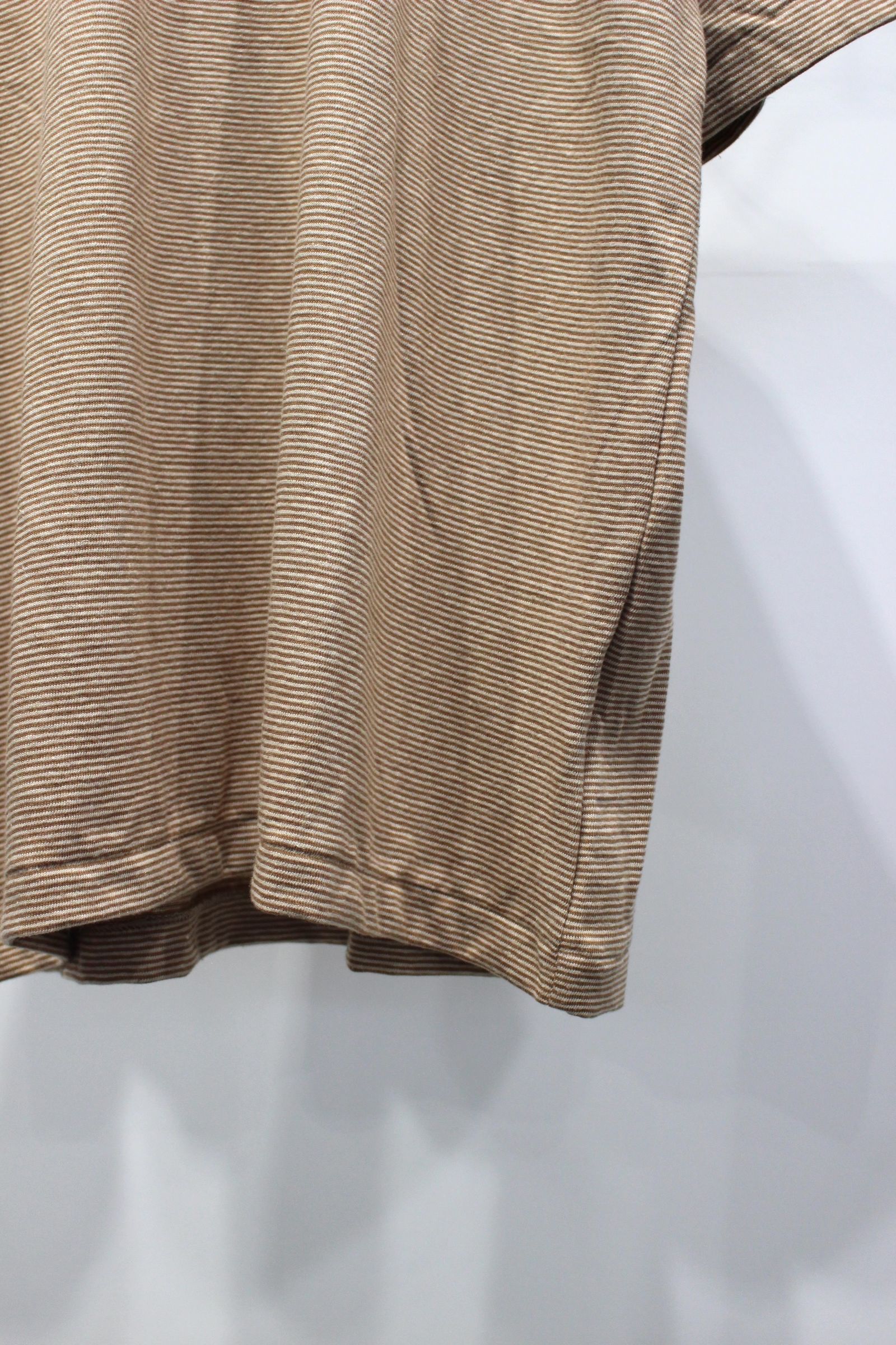 [ラスト1点] COTTON HEMP BORDER S/S TEE | BROWN | カットソー