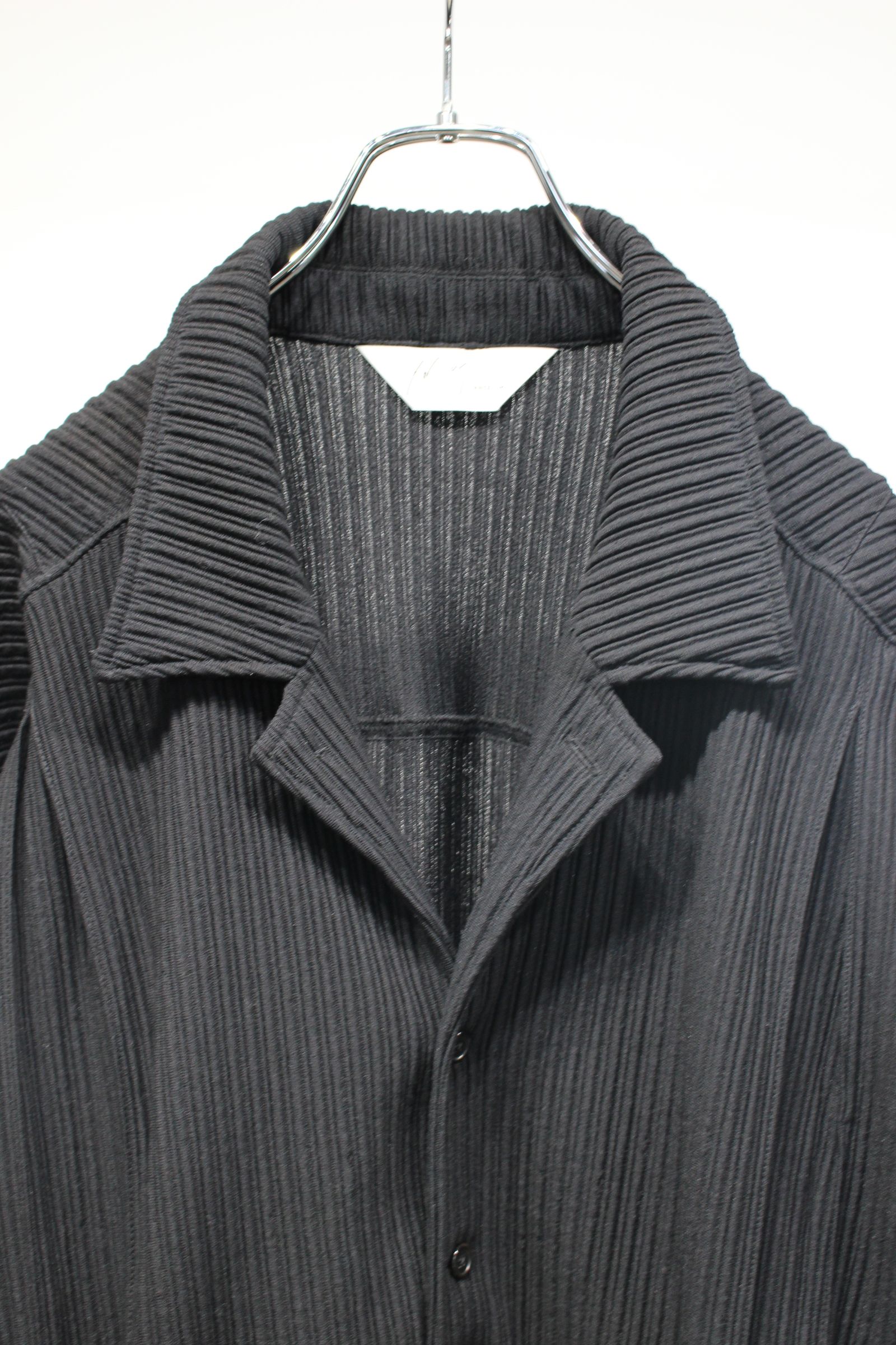 WRINKLED STRIPE SHIRT | BLACK | シャツジャケット