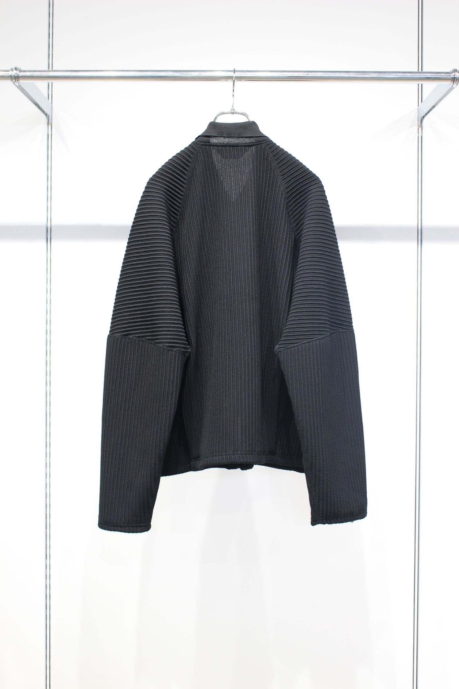 WRINKLED STRIPE SHORT SHIRT JACKET | BLACK | シャツジャケット