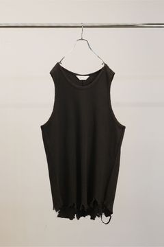 [ラスト1点] DAMAGE WAFFLE TANK | D.BROWN | タンクトップ